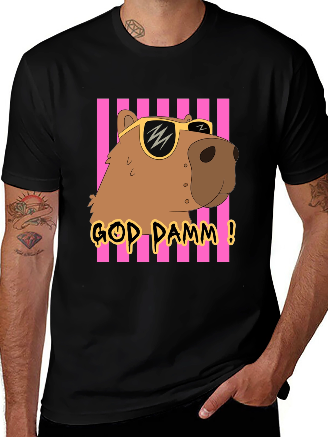 Variant 24 of God Damm! Capybara T-Shirt - Cartoon Style