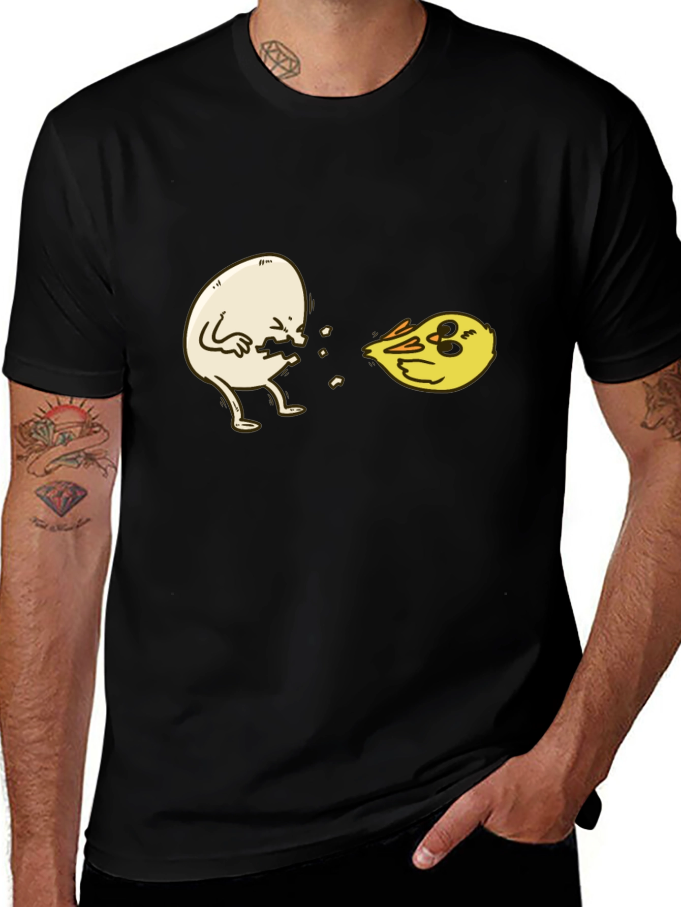 Variant 21 of Funny Egg to Chick T-Shirt - Black