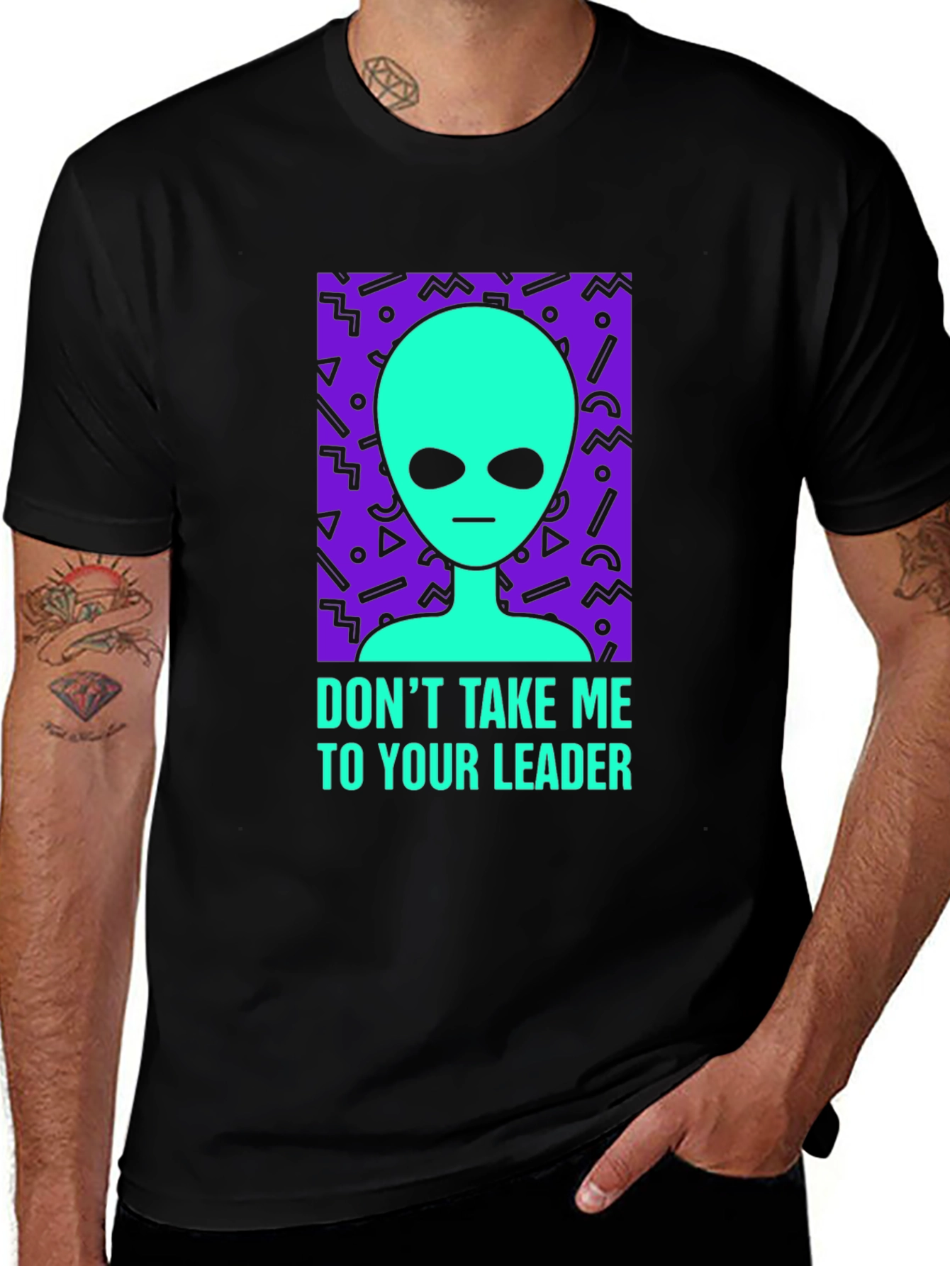 Variant 24 of Alien Graphic Tee - Don't Take Me To Your Leader - Black