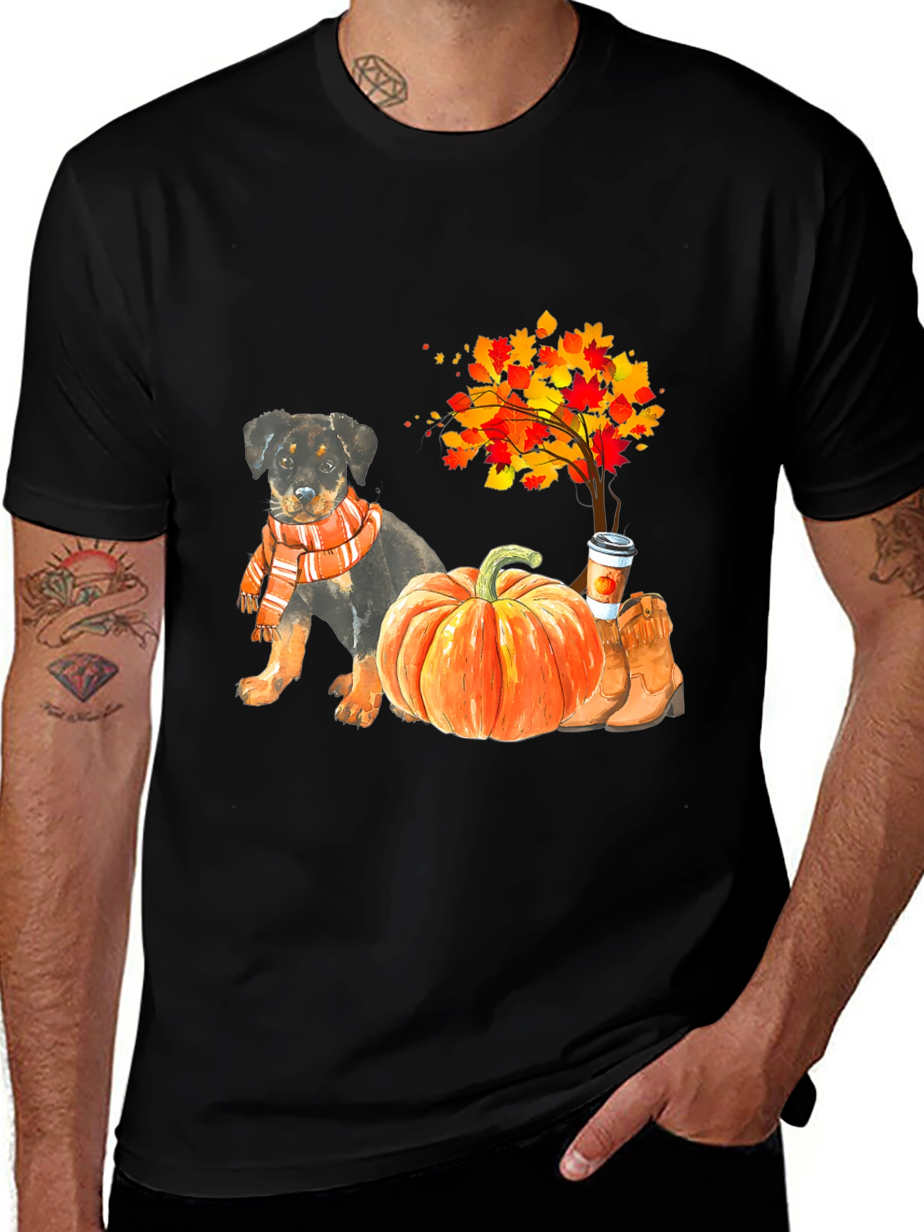 Fall Rottweiler Pumpkin T-Shirt