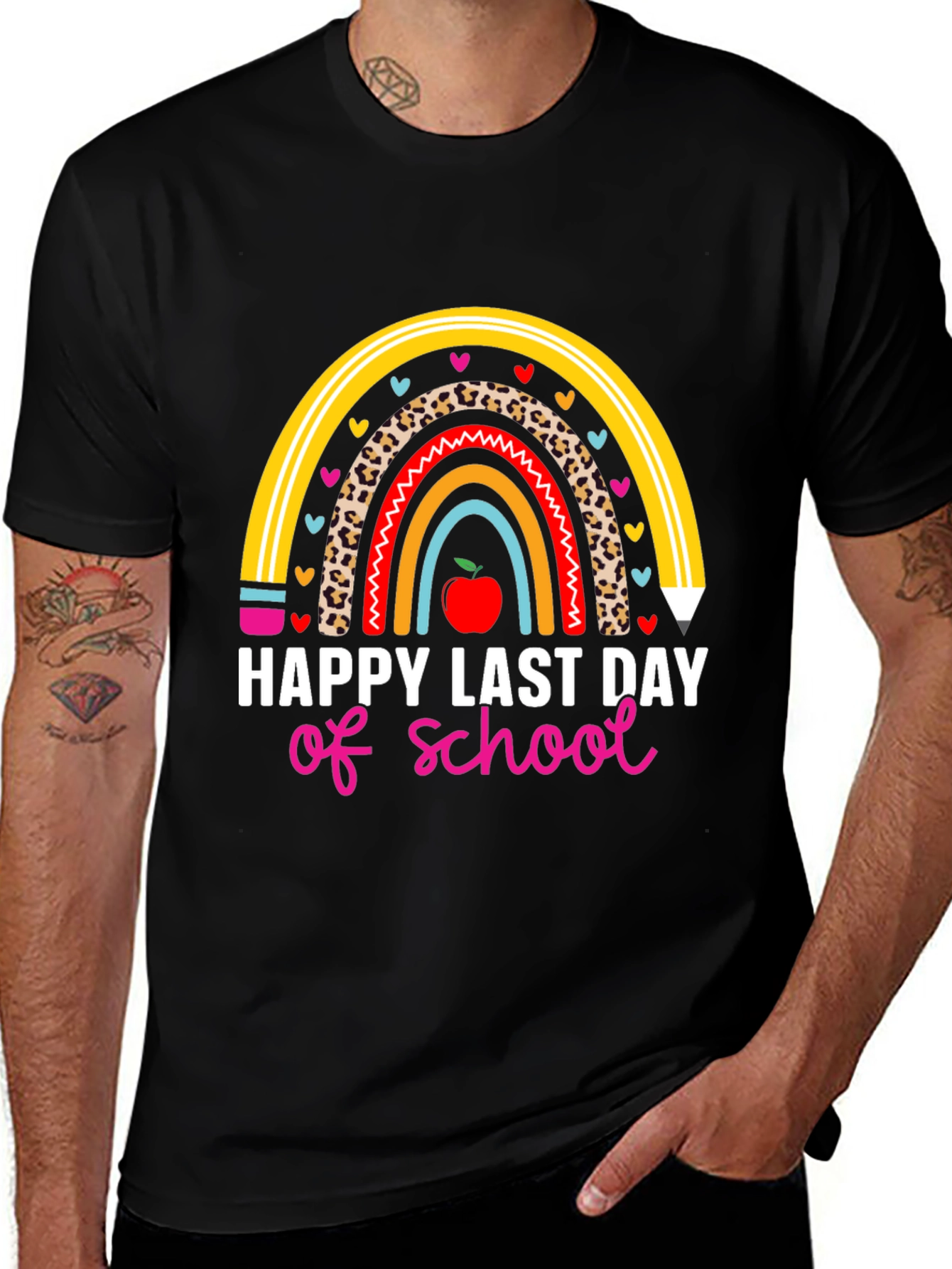 Happy Last Day of School Rainbow Teacher T-Shirt