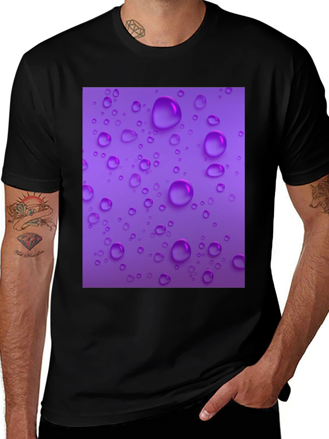Variant 13 of Purple Raindrop T-Shirt - Stylish and Unique!