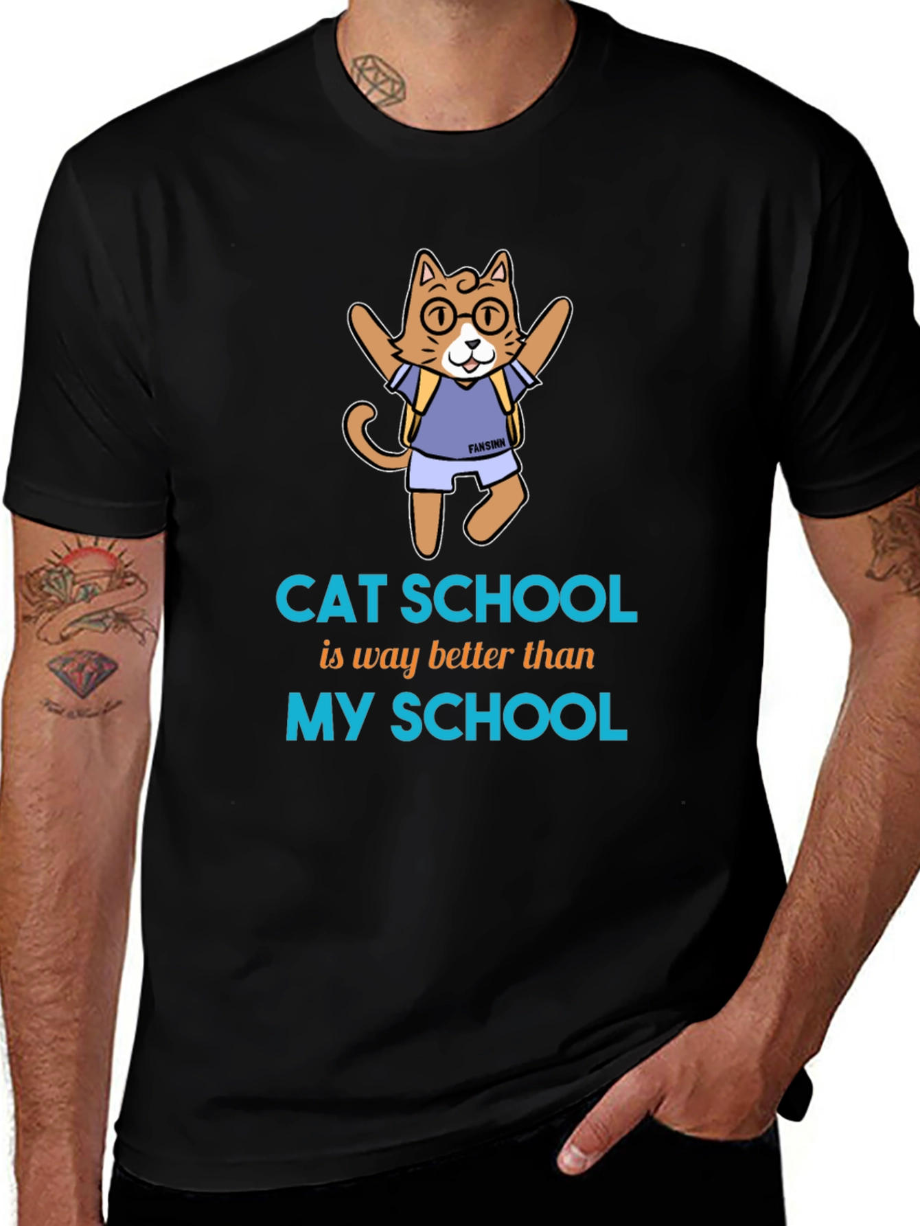 Variant 11 of Cat School Graphic Tee - Better Than My School Shirt