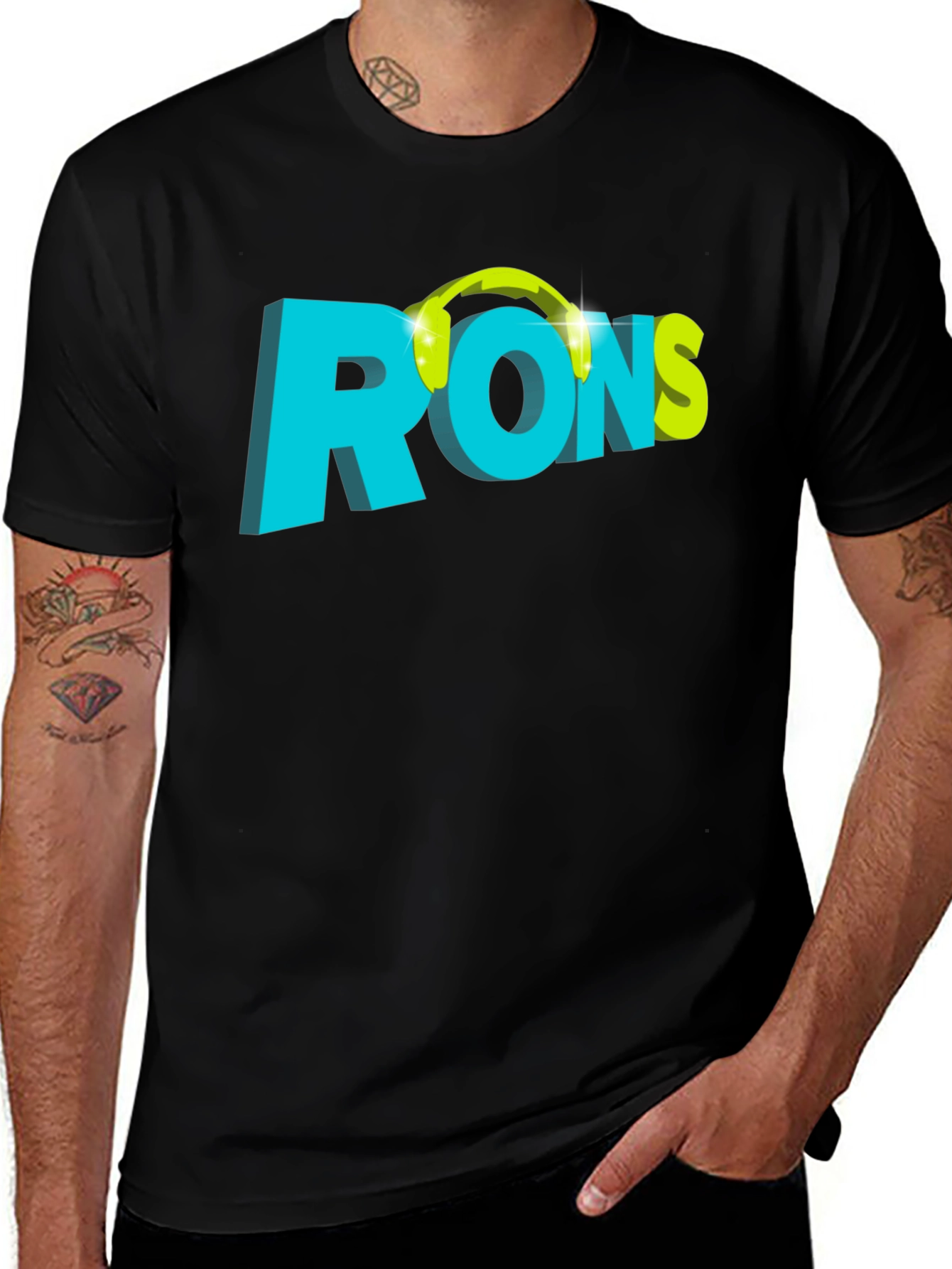 Variant 3 of RONs Graphic Tee - Black