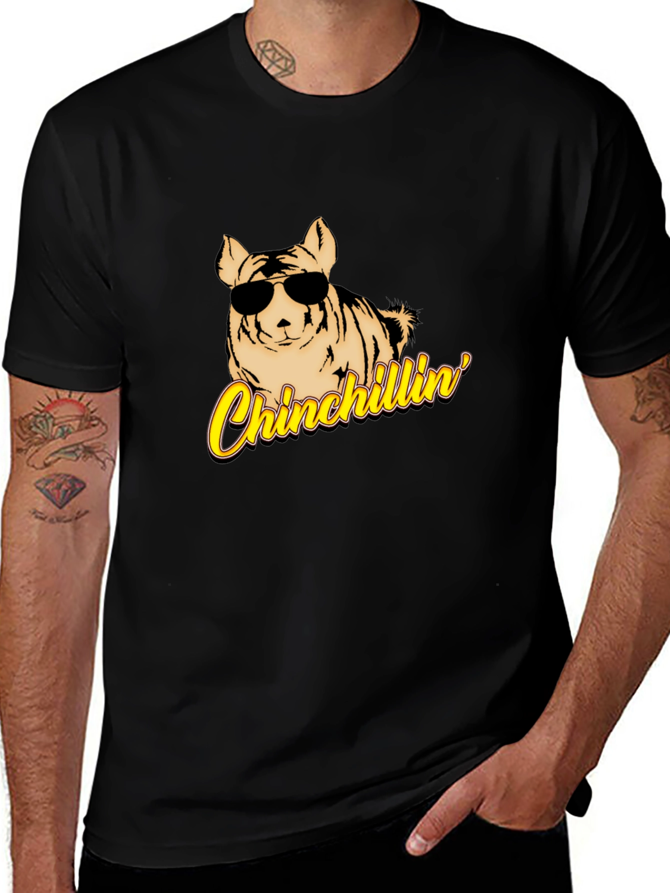 Variant 10 of Chinchillin' Graphic Tee - Cool Chinchilla Shirt