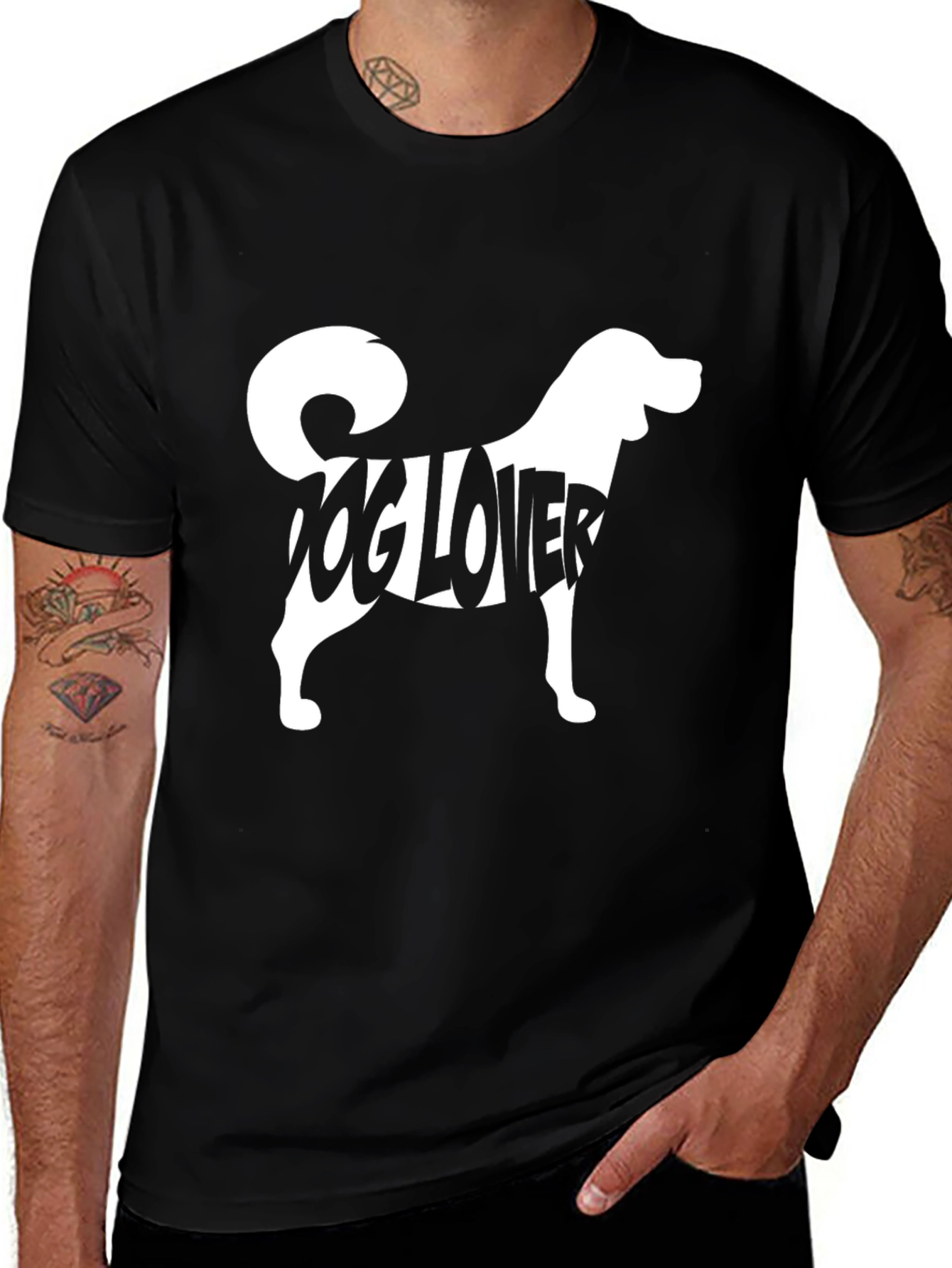 Dog Lover Graphic Tee - Black