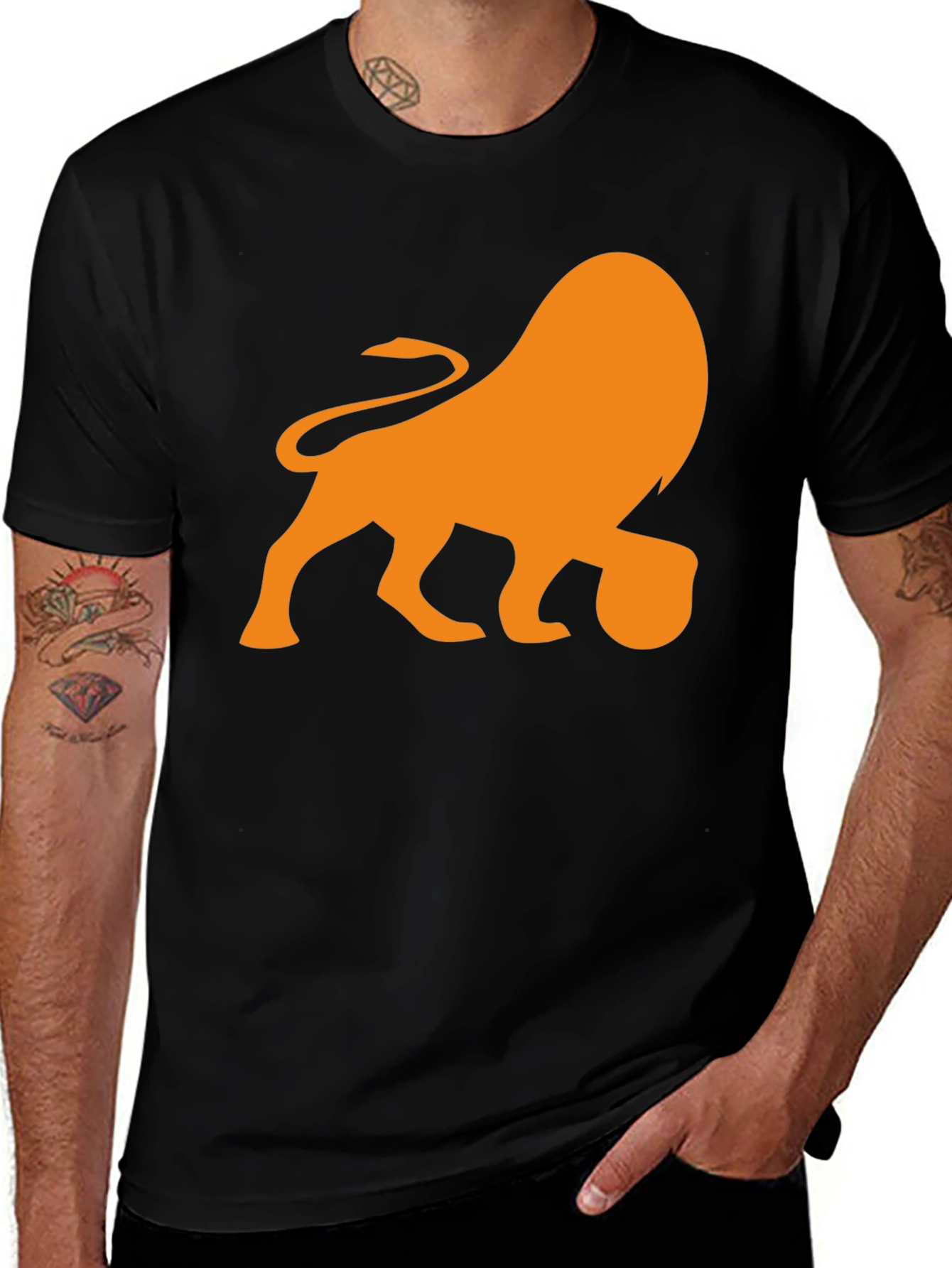 Variant 13 of Lion Graphic T-Shirt - Classic Black Tee