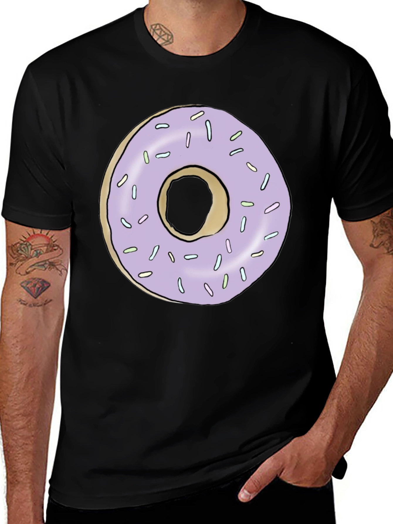 Variant 18 of Donut Graphic Tee - Black Casual T-Shirt