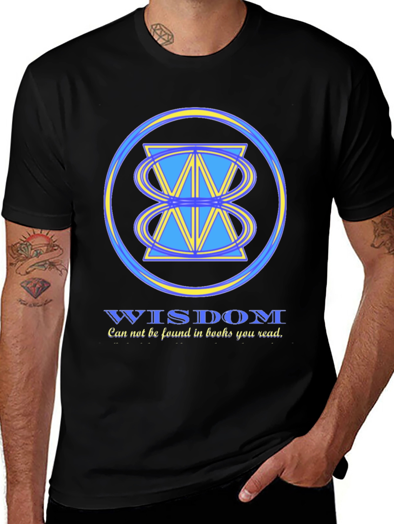 Variant 21 of Wisdom Graphic Tee - Black Cotton Blend