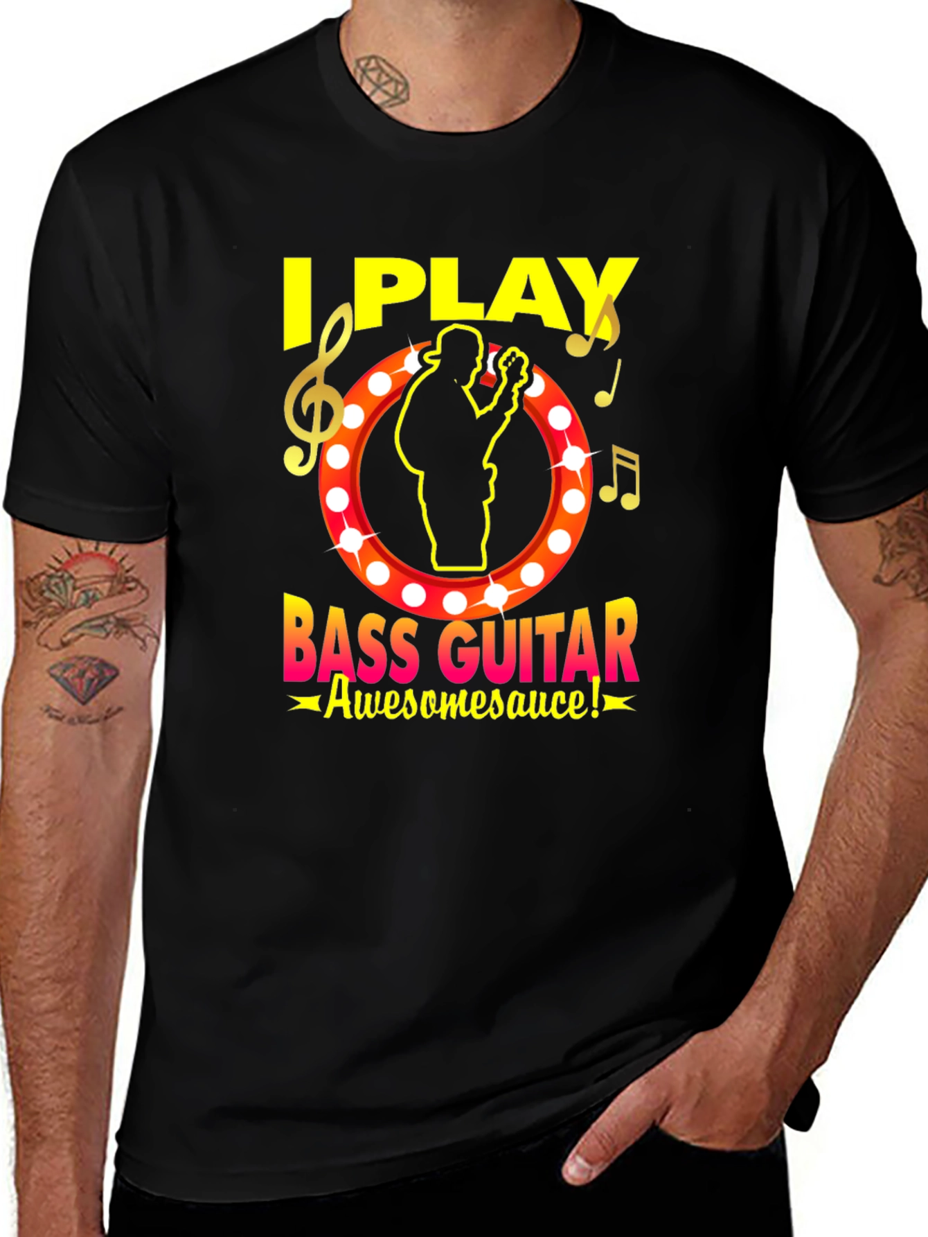 Variant 6 of I Play Bass Guitar T-Shirt Awesome Sauce Funny Tee