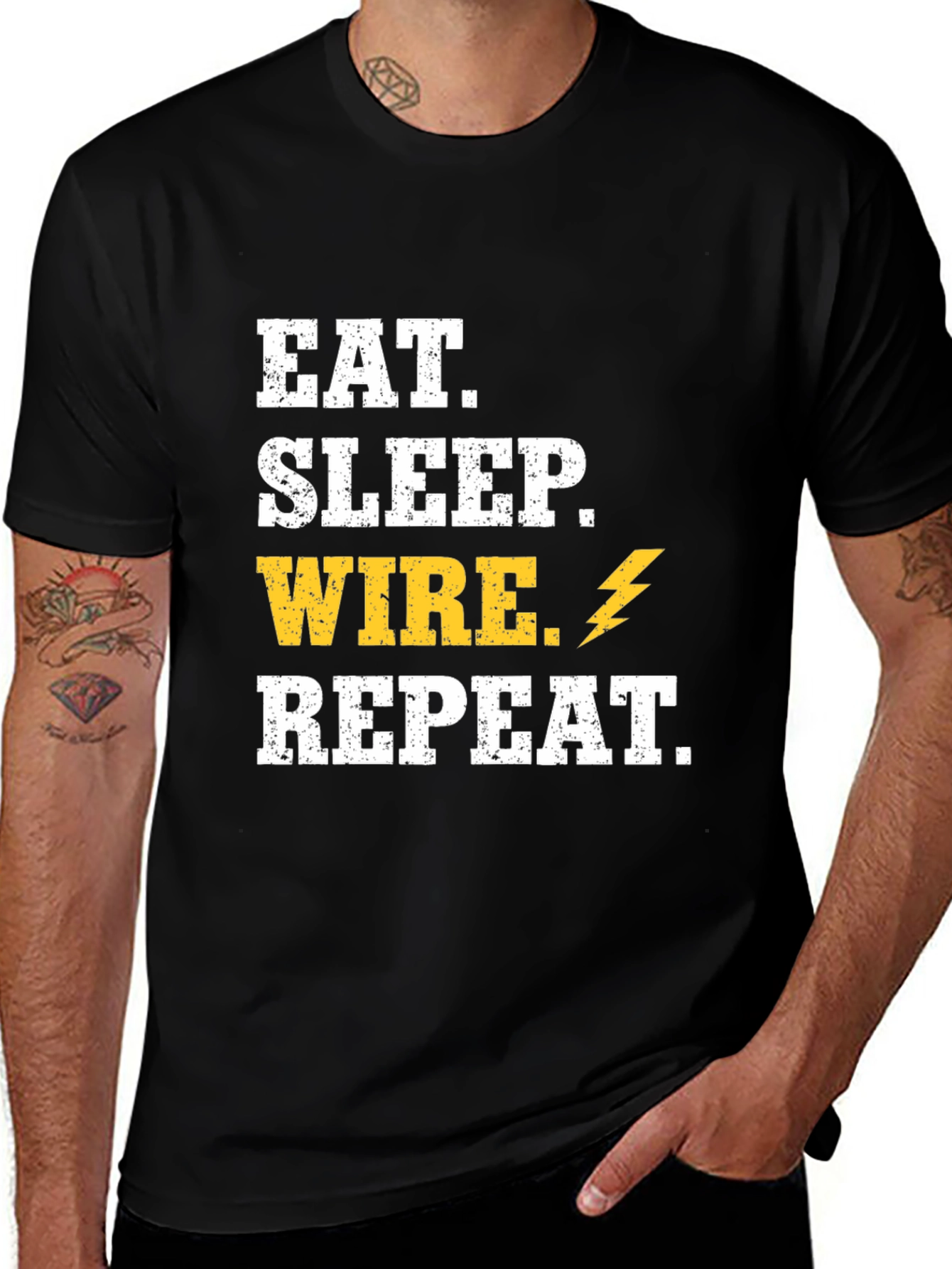 Variant 11 of Eat Sleep Wire Repeat T-Shirt - Electrician Gift