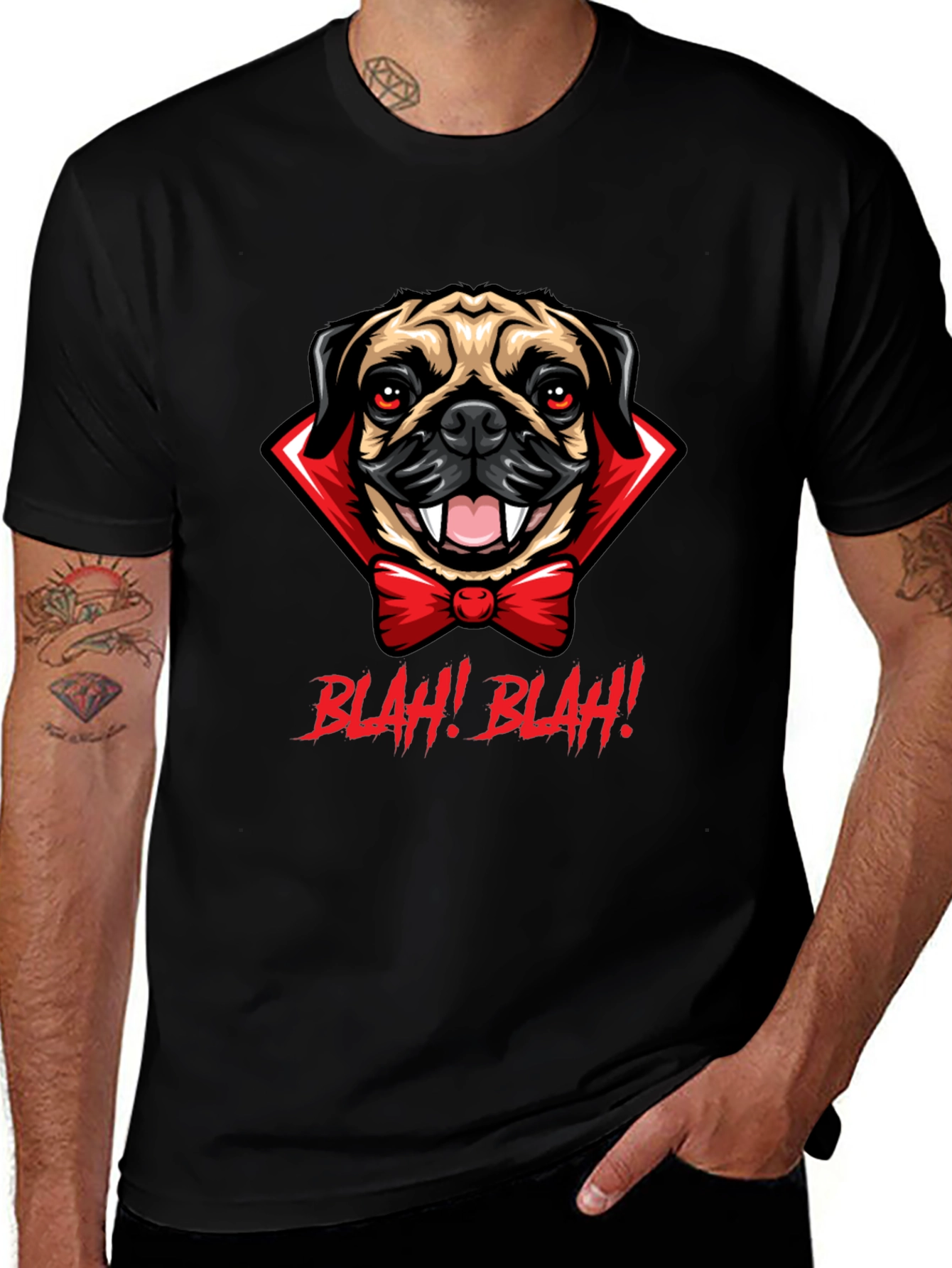 Variant 30 of Vampire Pug T-Shirt - Blah! Blah!