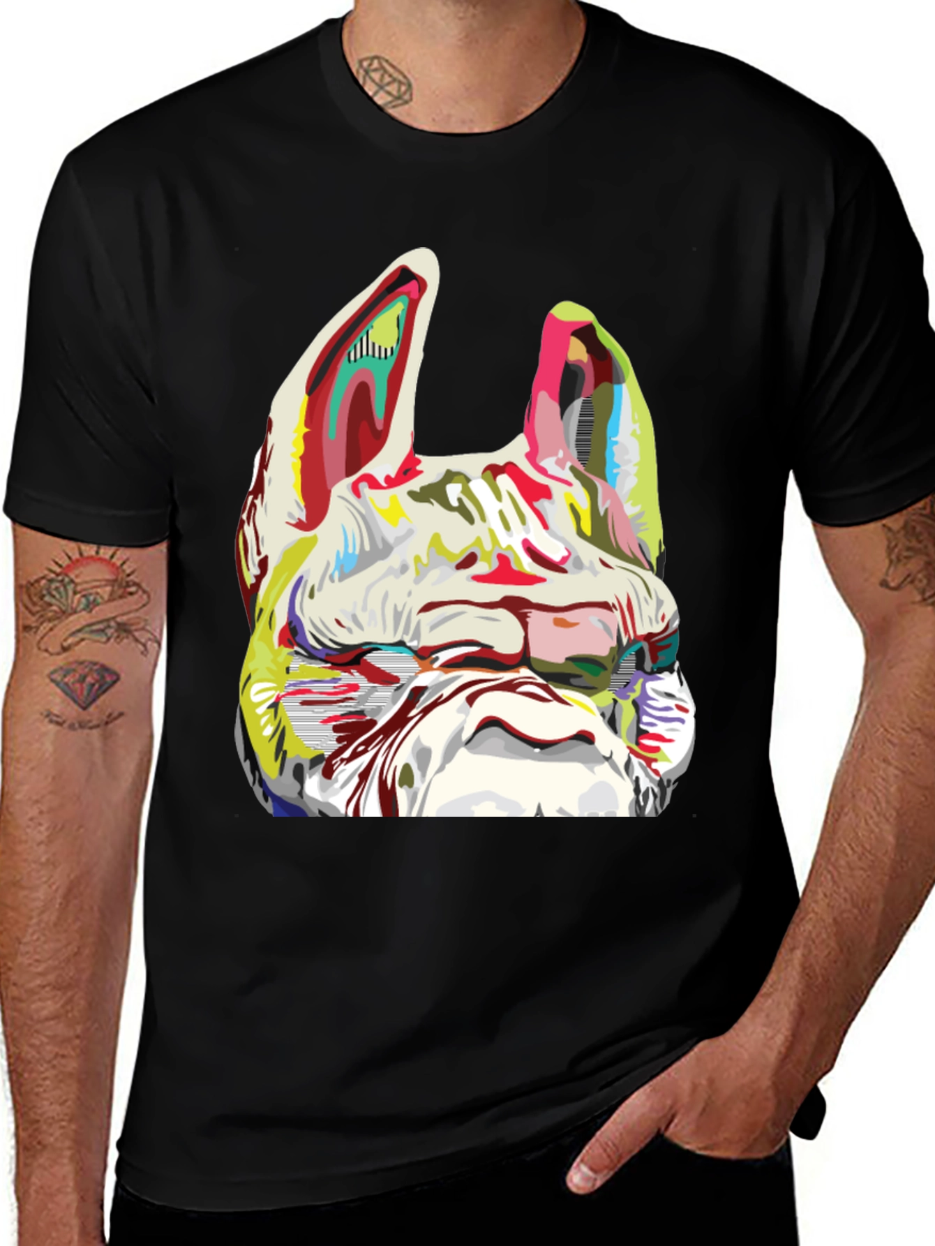 Variant 26 of Dog Graphic Print Crew Neck T-Shirt