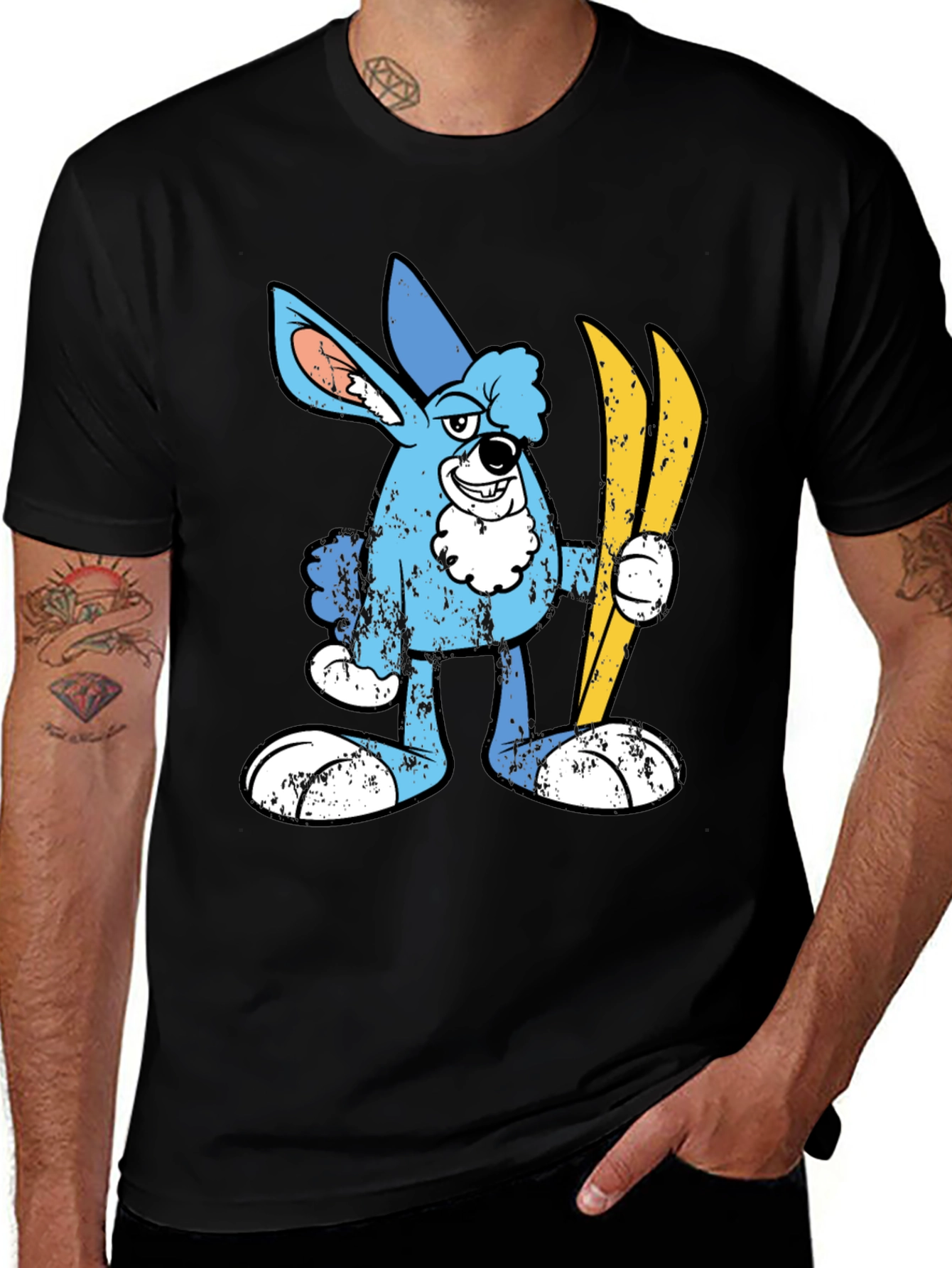 Variant 19 of Cartoon Rabbit Skiing Graphic T-Shirt