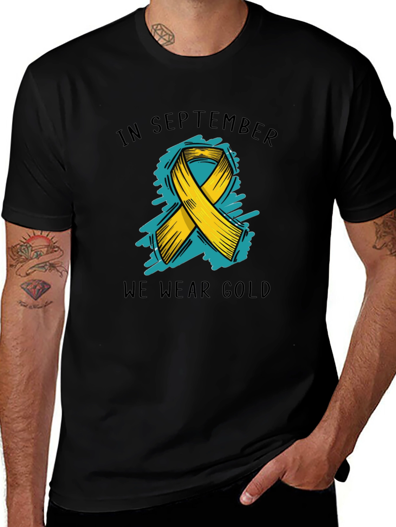 Variant 2 of Gold Ribbon Awareness T-Shirt