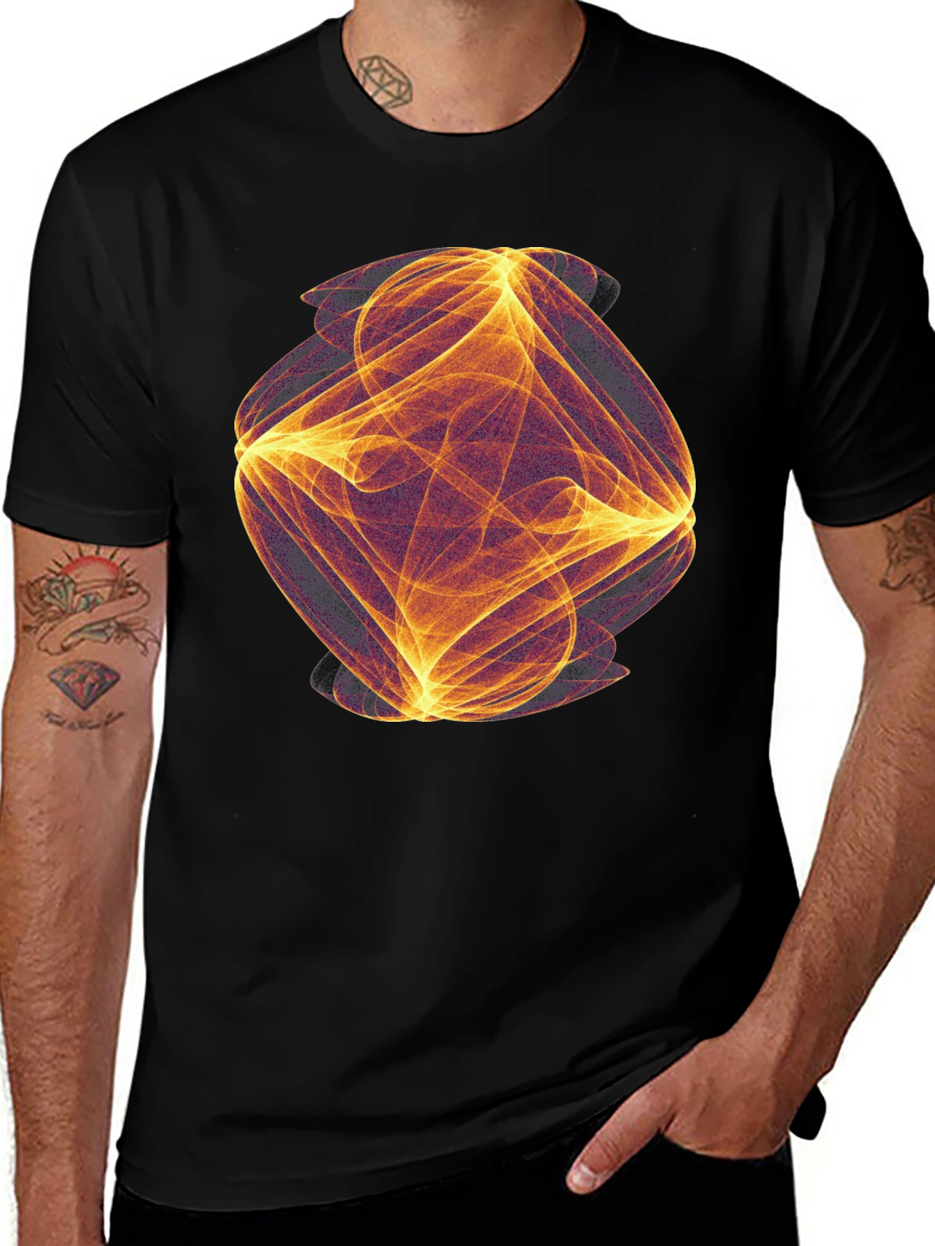 Variant 7 of Abstract Flame Graphic Black T-Shirt