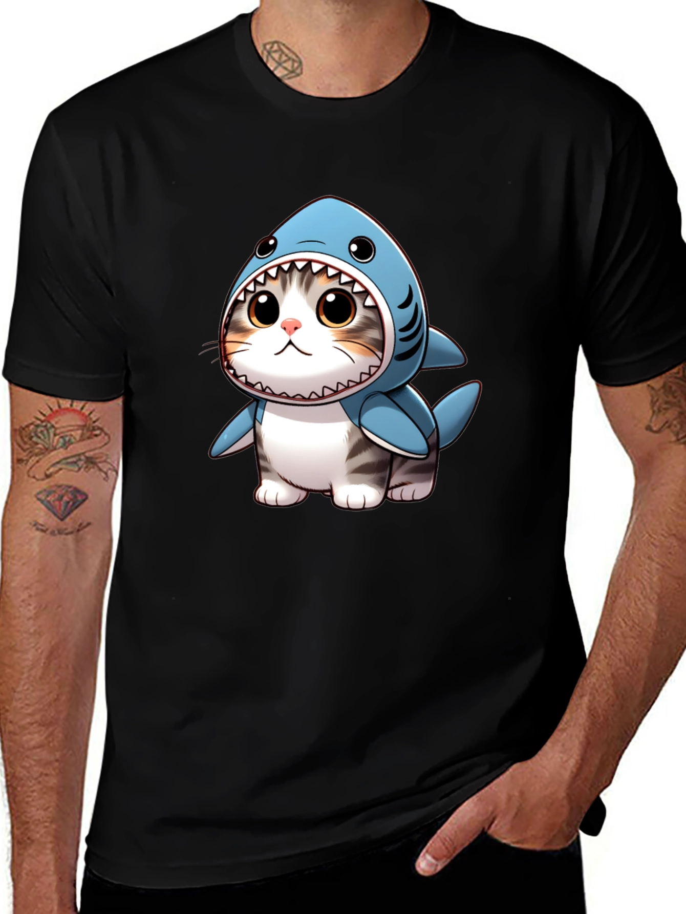 Variant 15 of Shark Cat T-Shirt - Funny Graphic Tee