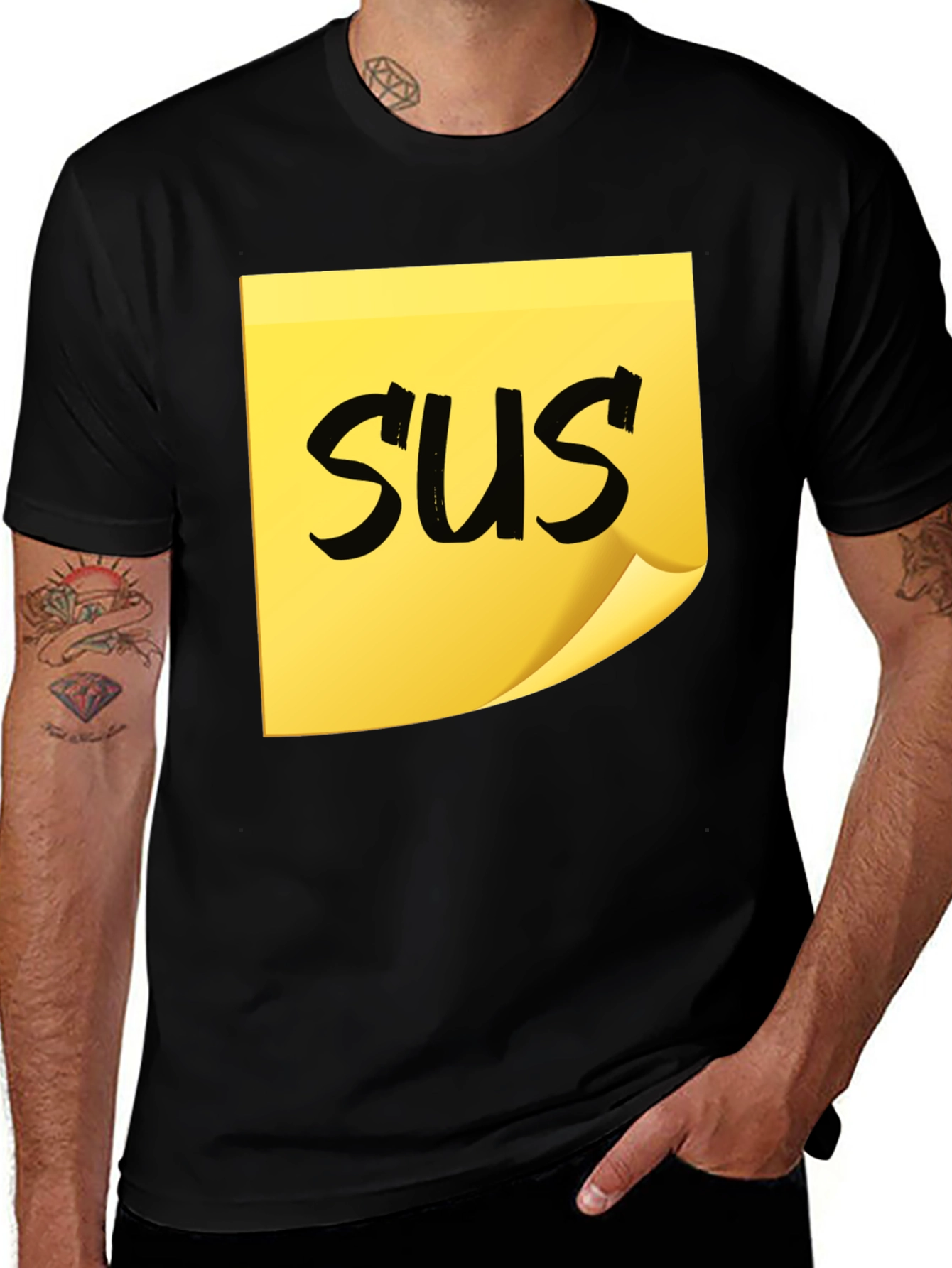 Variant 26 of "SUS" Graphic Tee - Trendy Short Sleeve Crew Neck T-Shirt