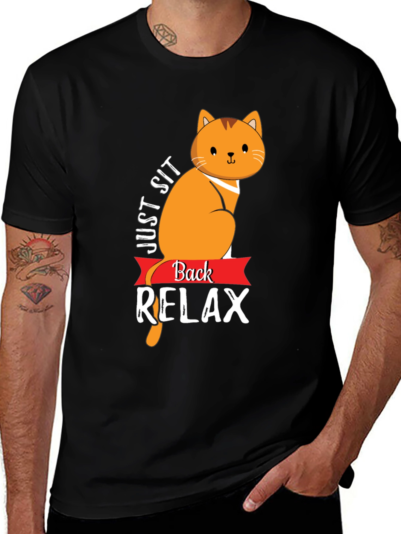 Variant 24 of Just Sit Back Relax Cat T-Shirt - Cozy Comfort
