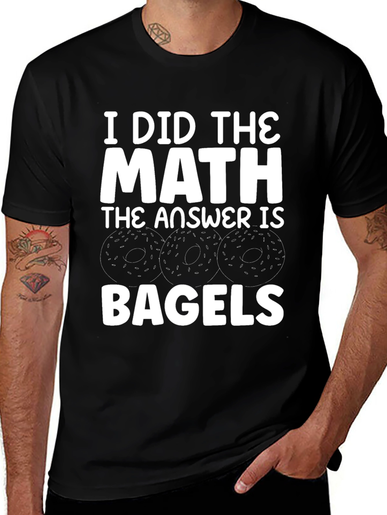 Funny Math Answer Bagels Graphic T-Shirt