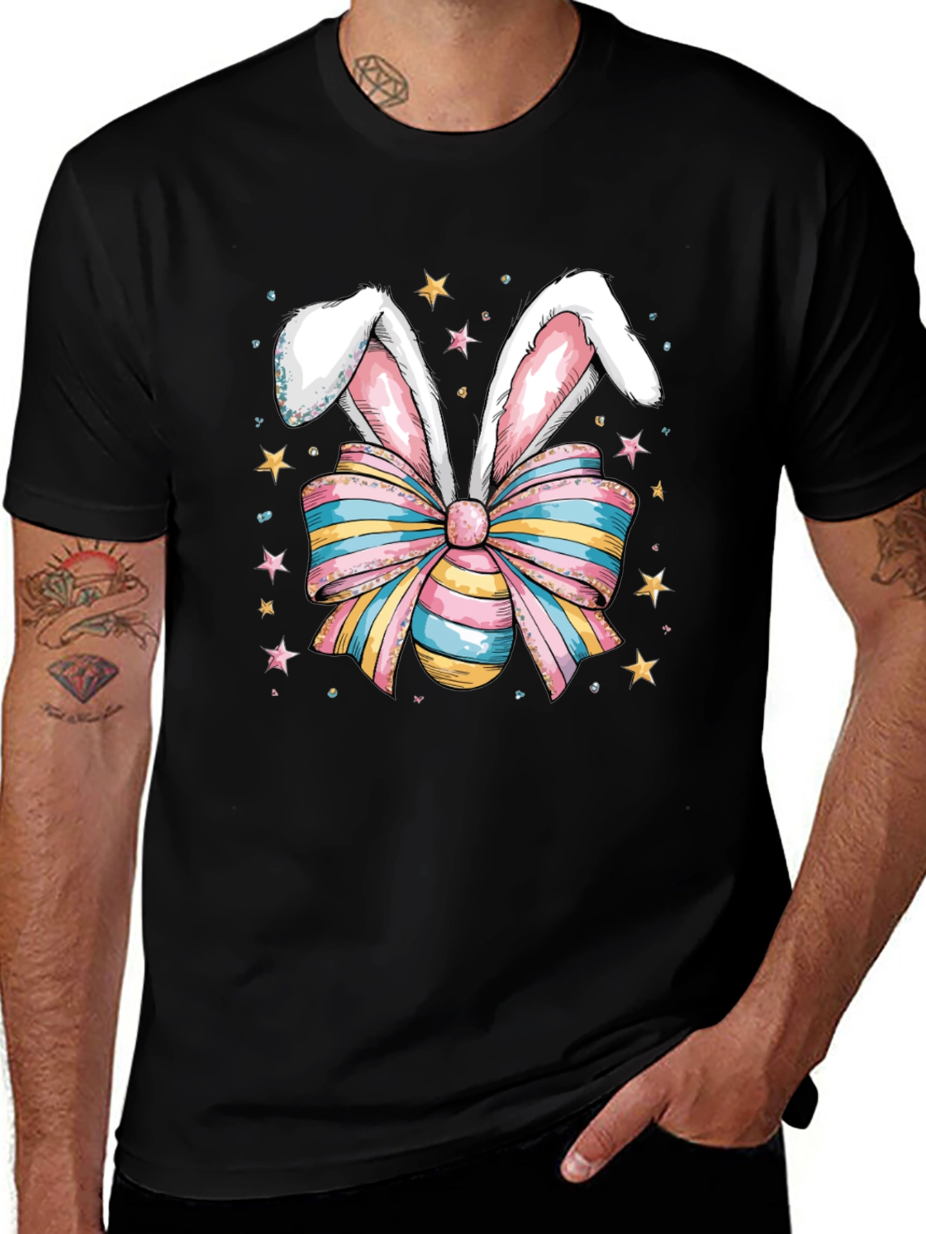 Variant 5 of Easter Bunny Ears T-Shirt - Colorful Holiday Tee