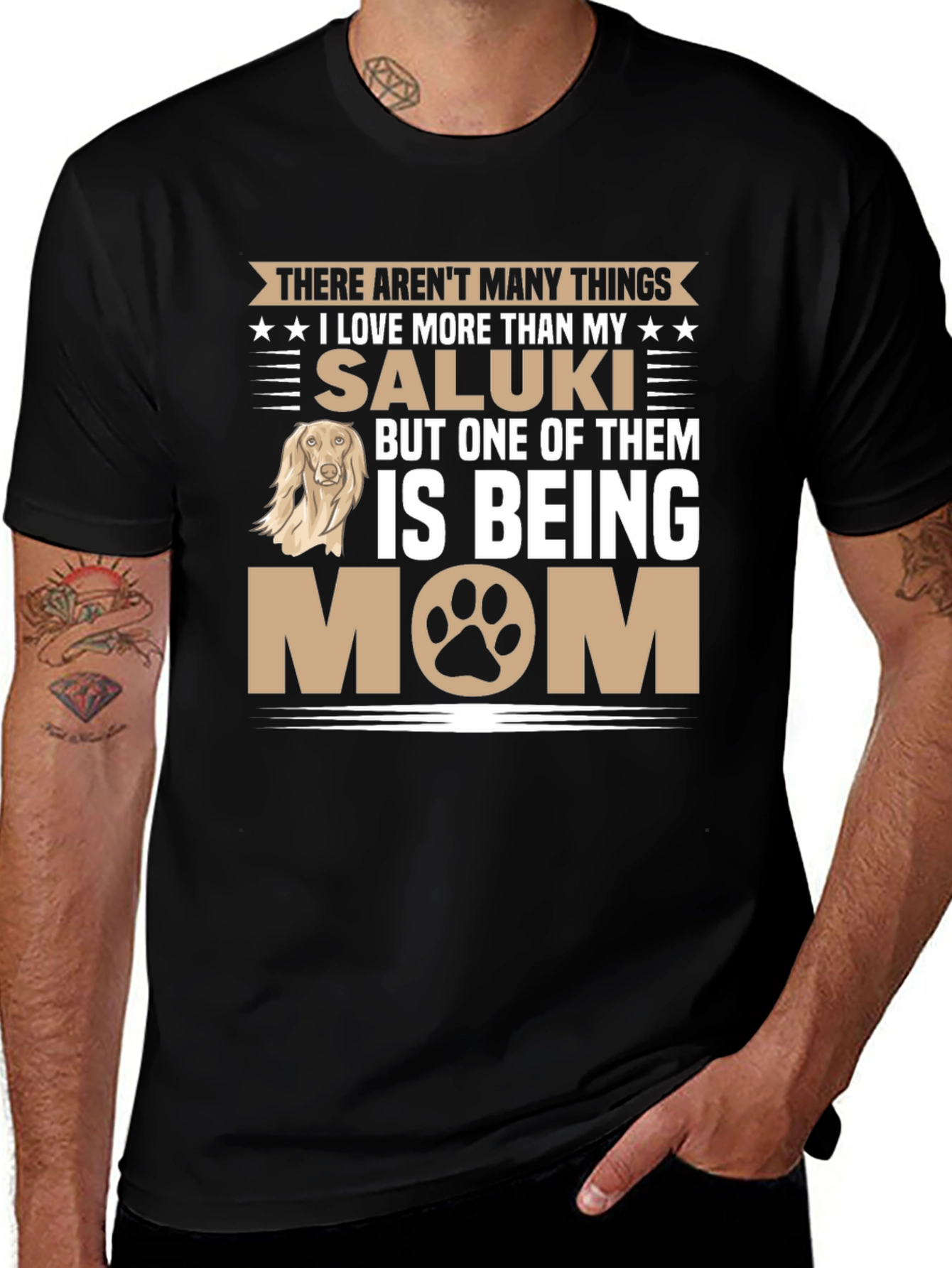 Saluki Dog Mom Graphic T-Shirt