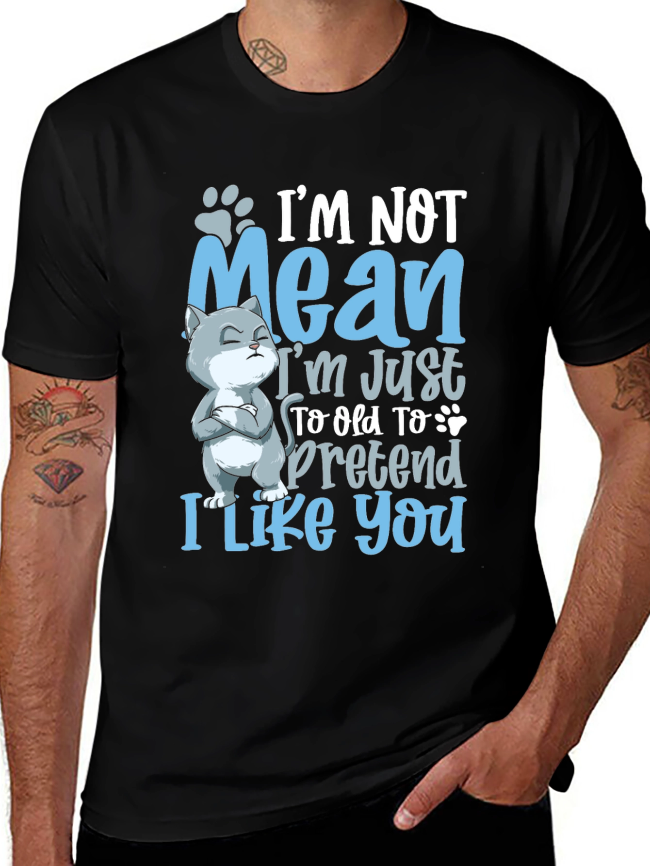 Variant 19 of Funny Cat Graphic Tee: I'm Not Mean