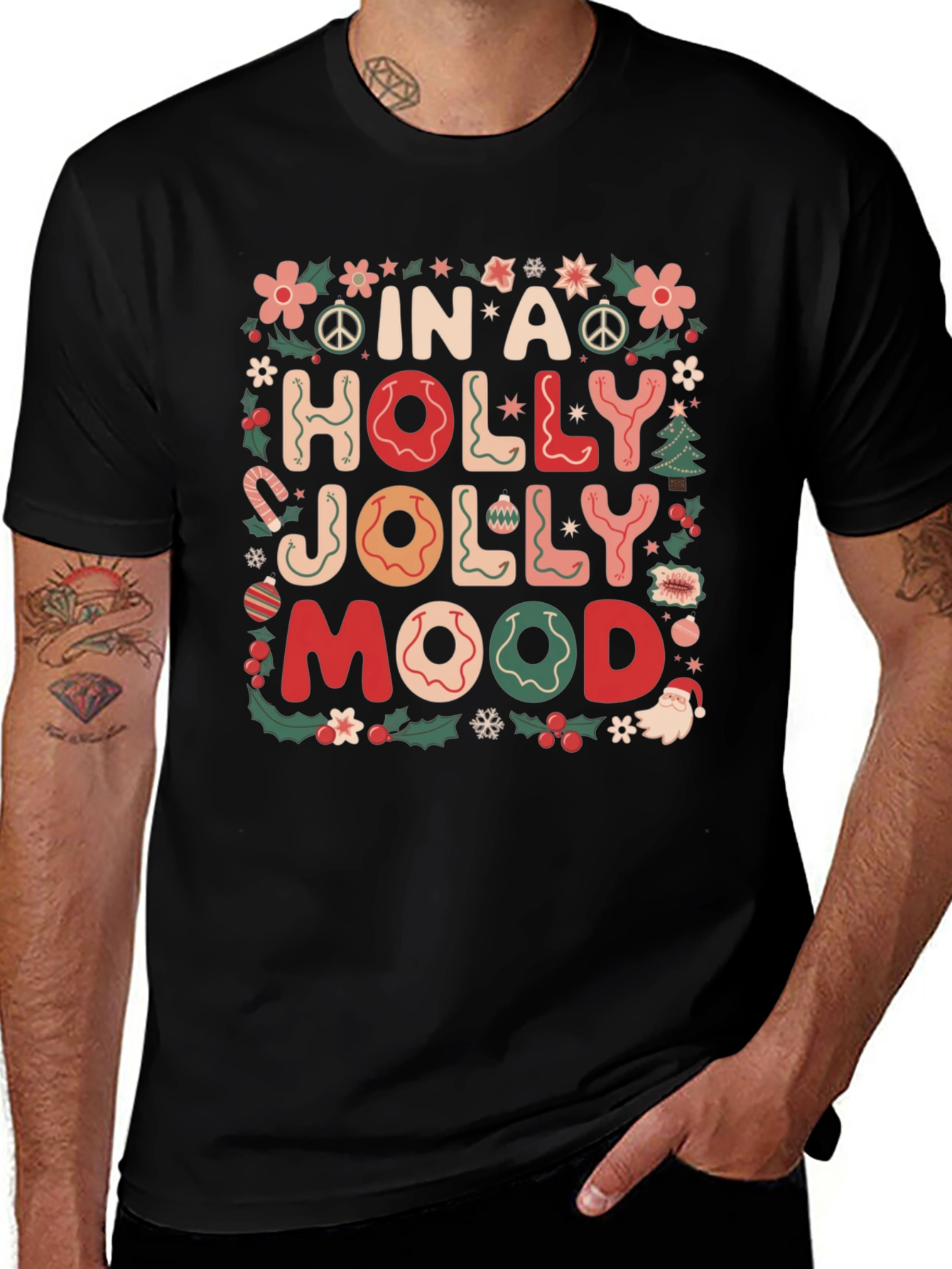 In a Holly Jolly Mood Christmas Graphic Tee