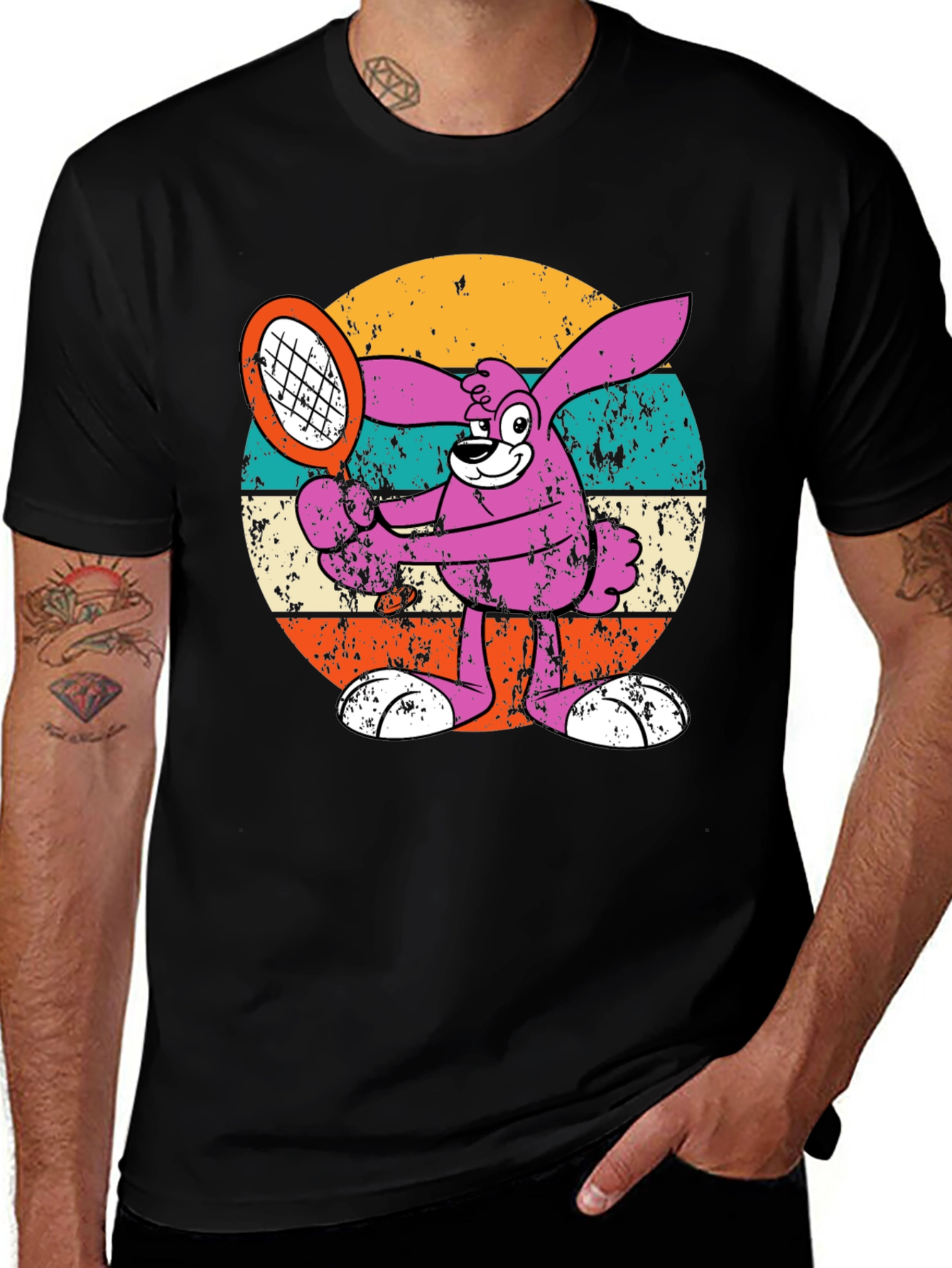 Variant 2 of Retro Tennis Bunny Graphic T-Shirt