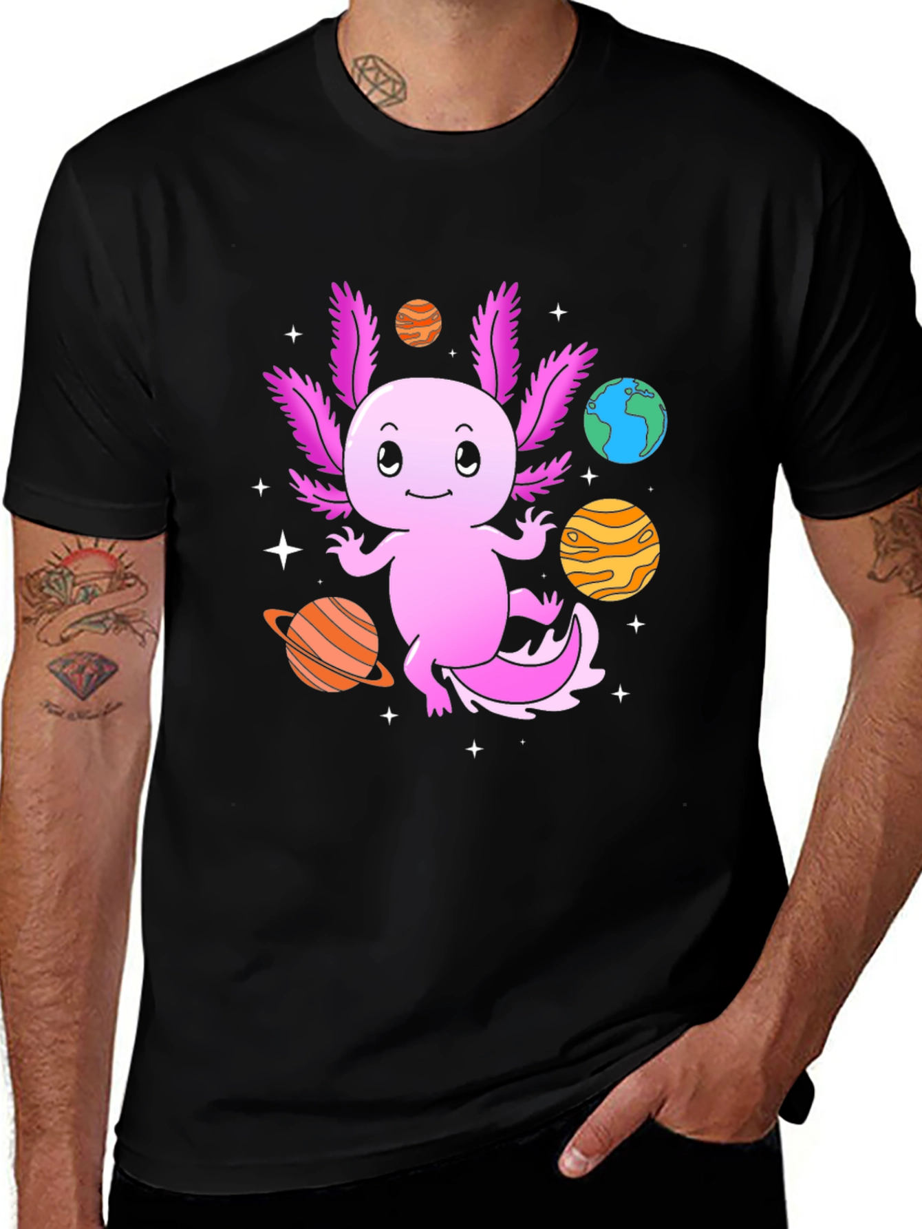 Variant 4 of Axolotl in Space T-Shirt