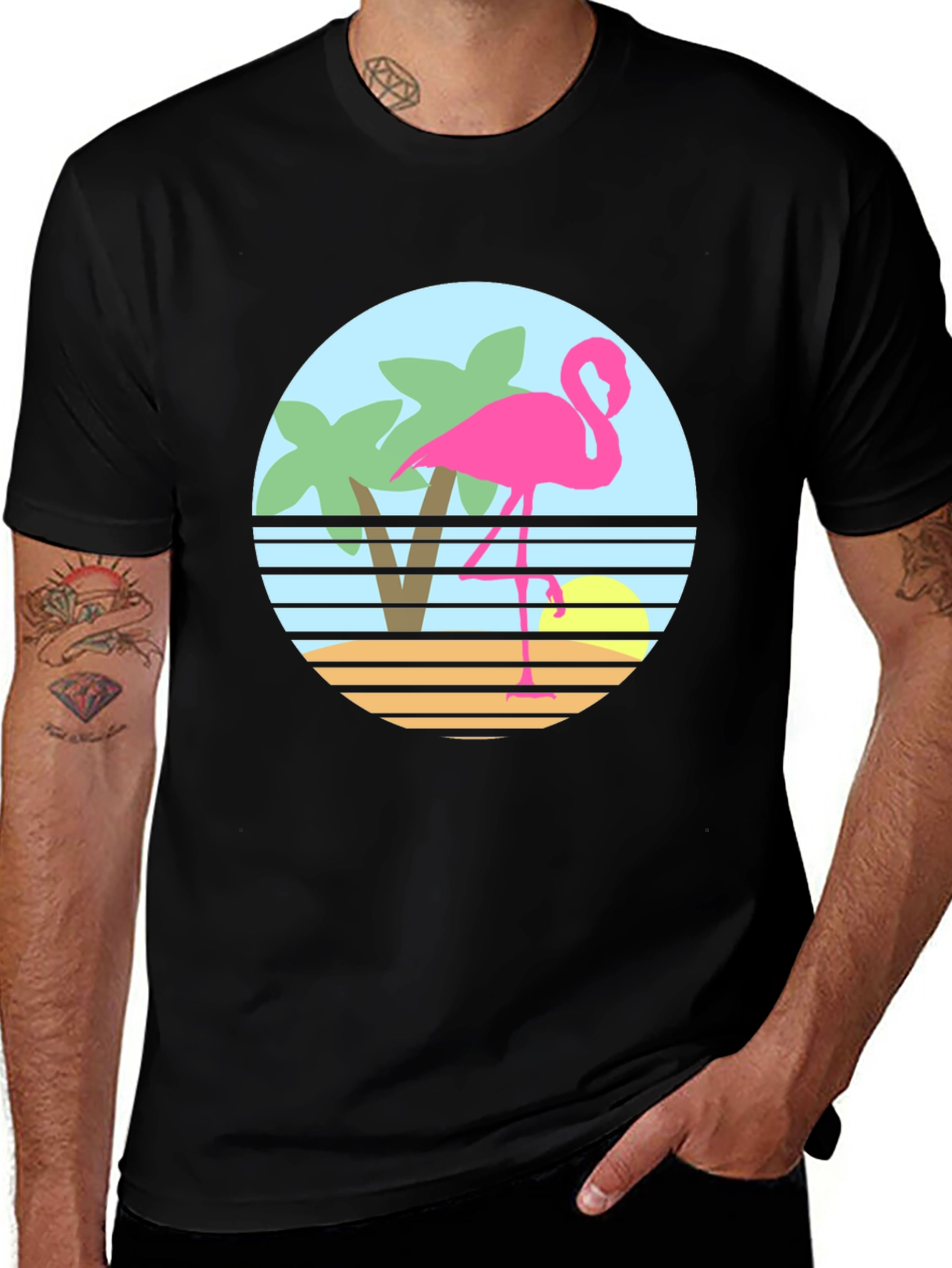 Variant 13 of Retro Flamingo Graphic Tee