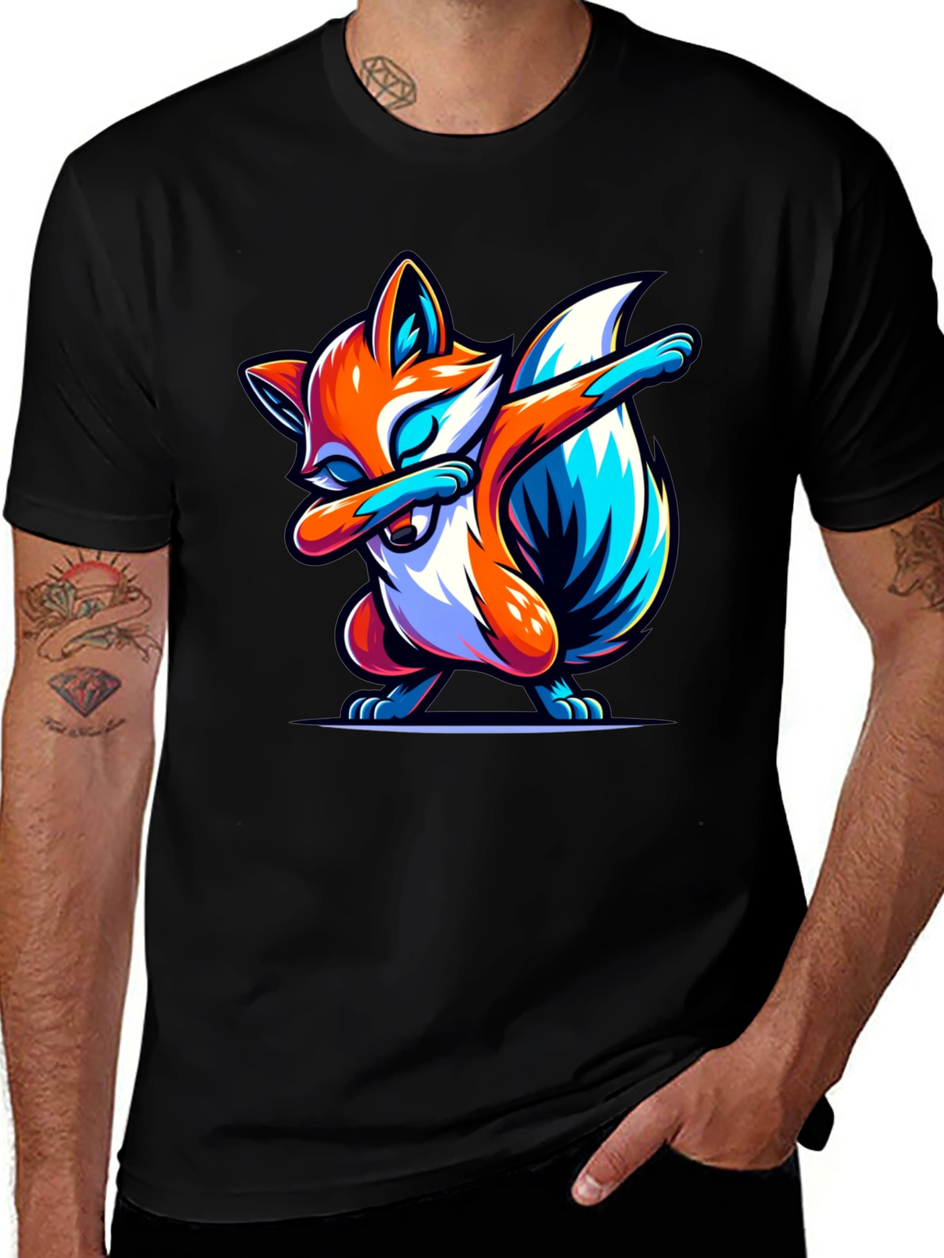 Variant 15 of Fox Dab T-Shirt - Cool & Trendy Animal Graphic Tee