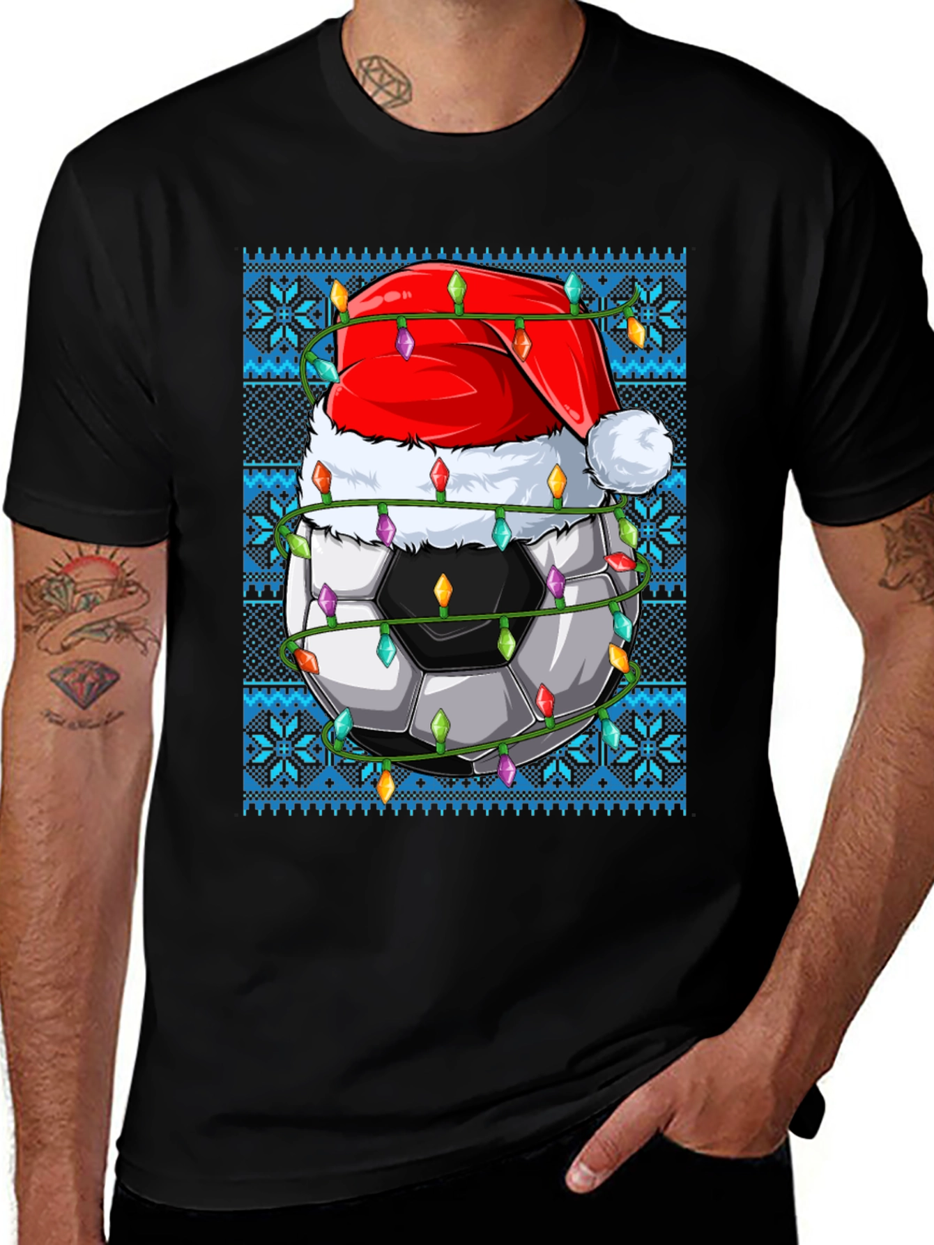 Variant 24 of Festive Soccer Christmas T-Shirt
