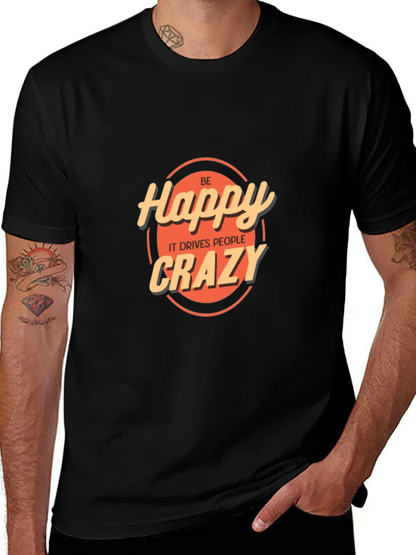 Variant 14 of Be Happy Graphic T-Shirt - Stylish Comfort