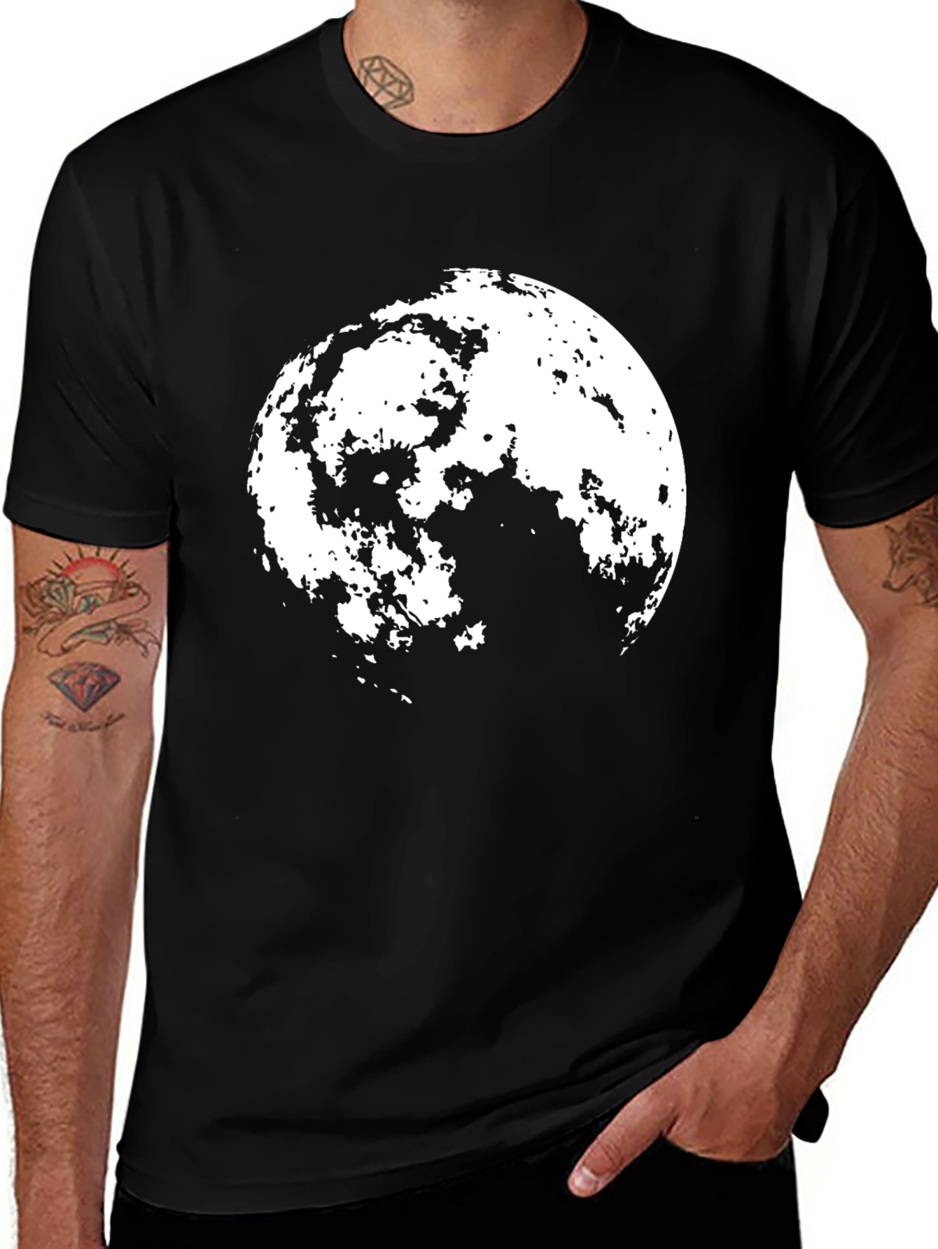 Variant 9 of Lunar Phase Tee: Black Moon Graphic T-Shirt
