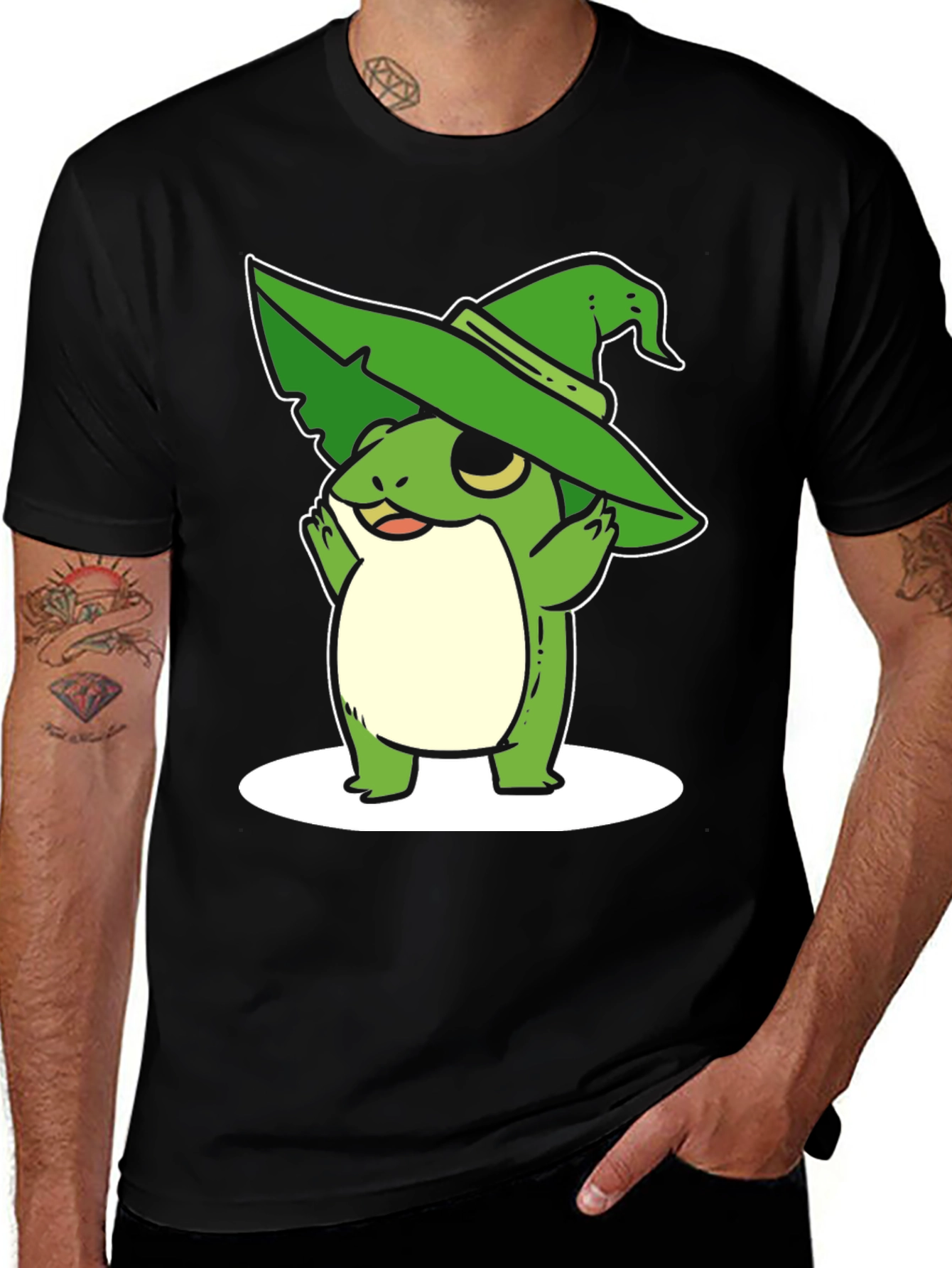 Variant 13 of Whimsical Frog Wizard Graphic Tee