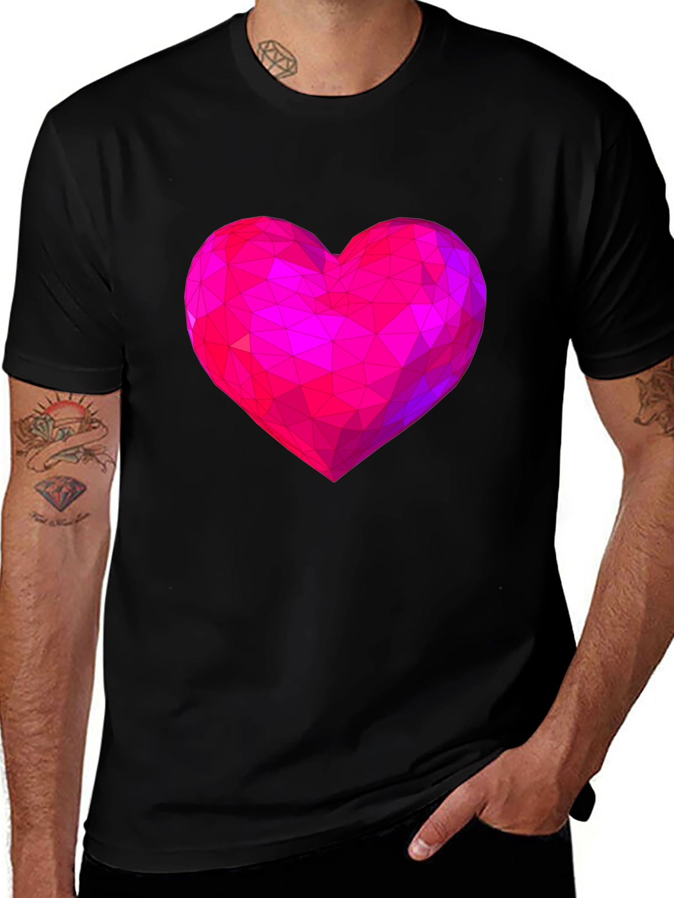 Variant 10 of Geometric Heart Graphic Tee - Modern Love