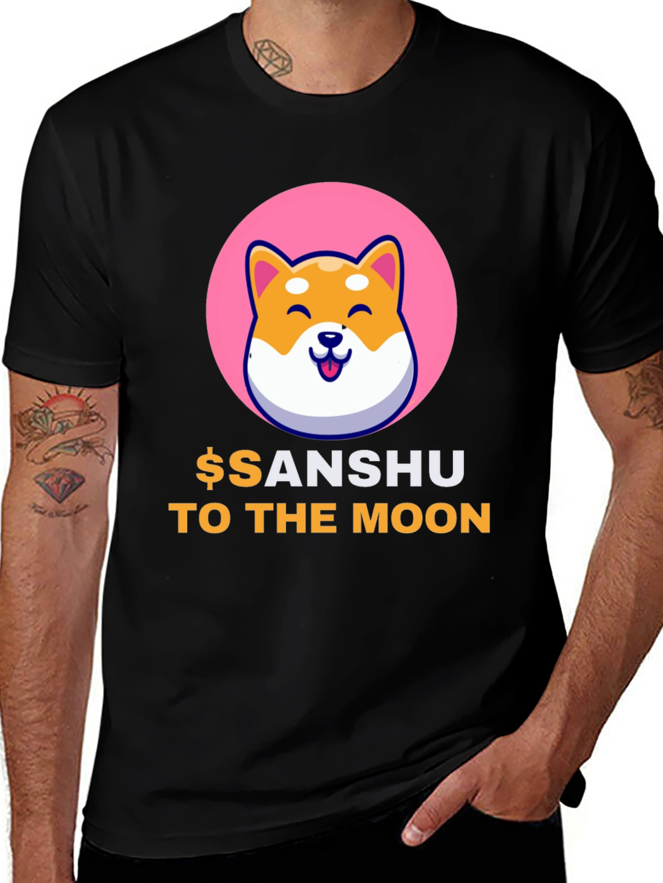 Black Sanshu Crypto T-Shirt - To the Moon! main image