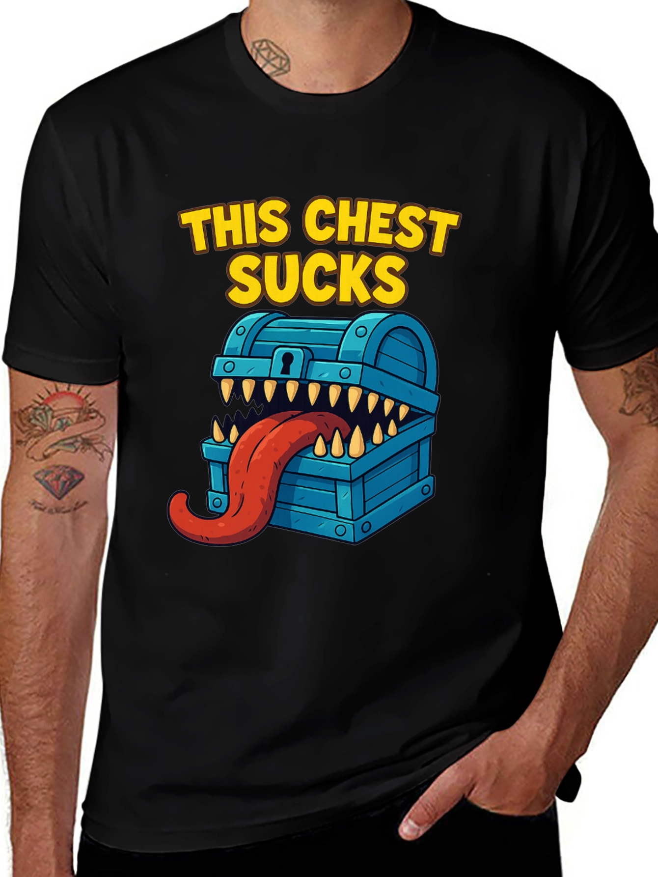 Variant 20 of This Chest Sucks Black Graphic T-Shirt