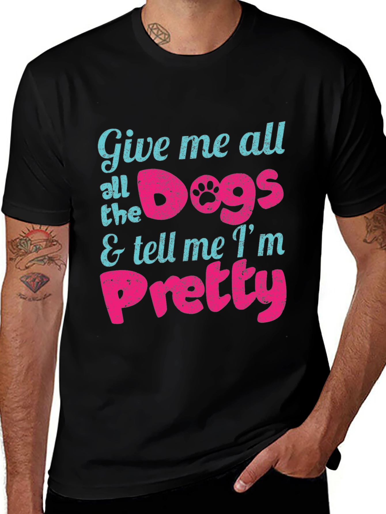 Variant 18 of Give Me All the Dogs Men's Black T-Shirt