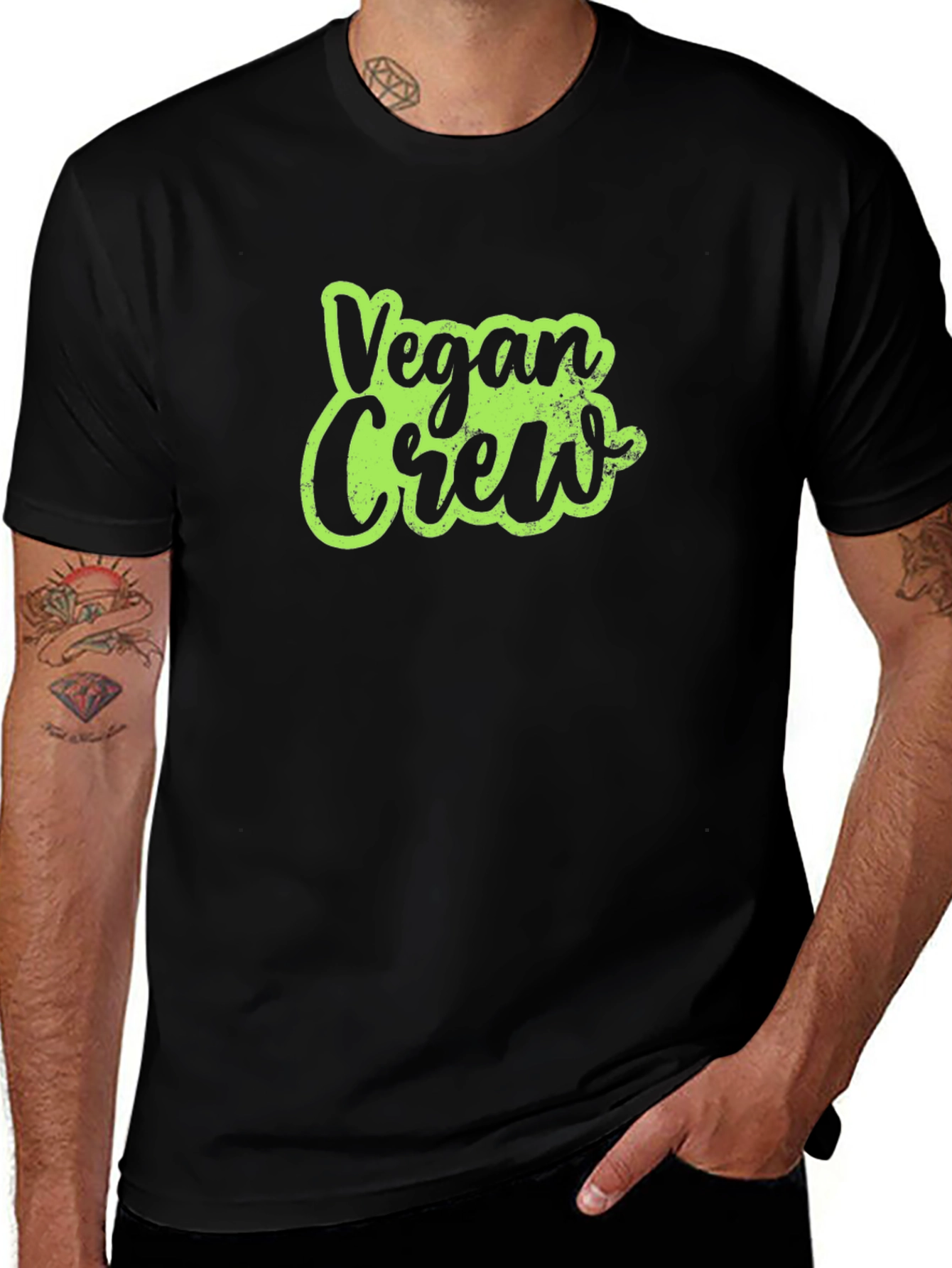 Variant 15 of Vegan Crew Black Graphic Tee