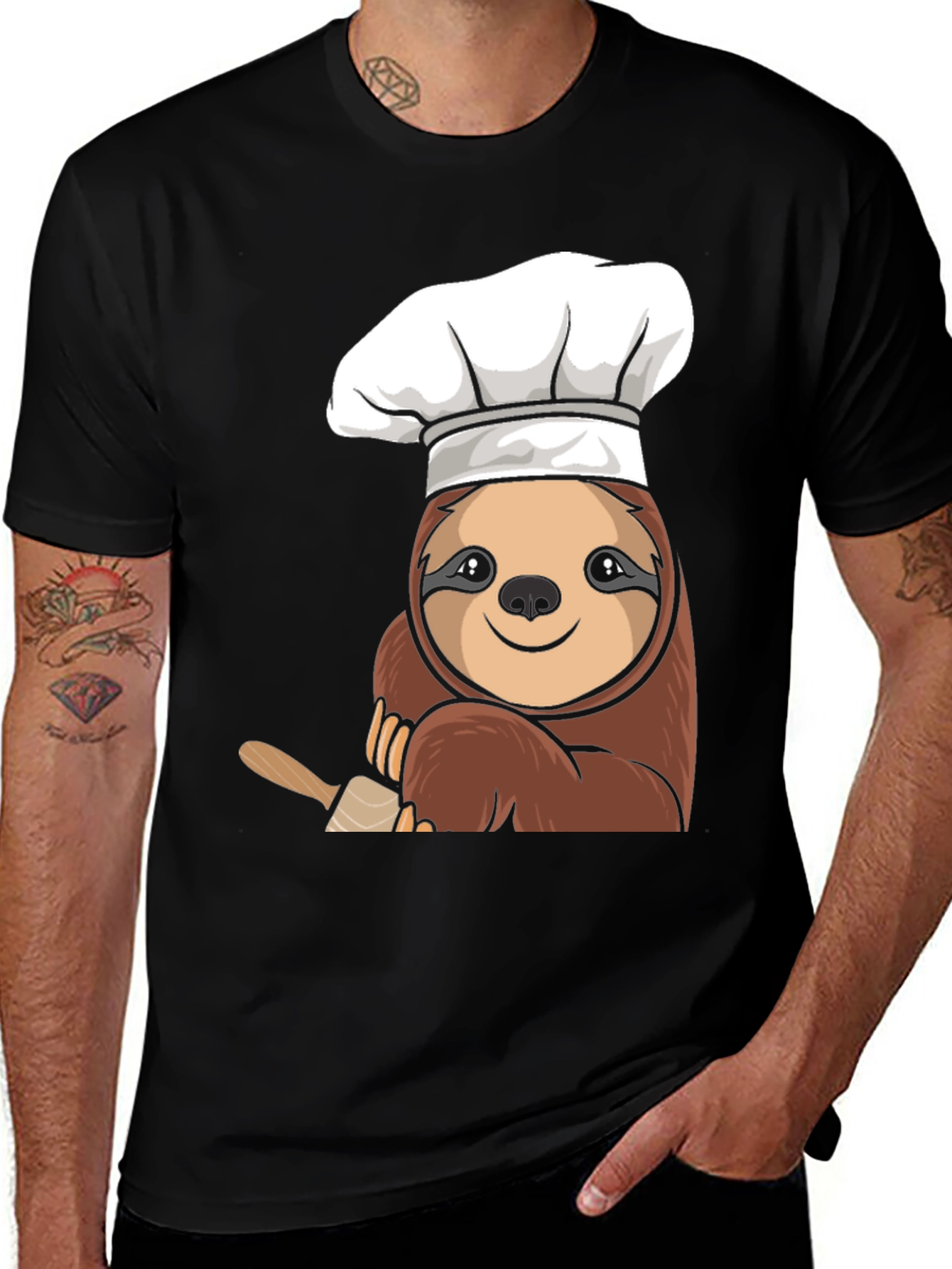 Variant 4 of Chef Sloth T-Shirt - Cute Culinary Design
