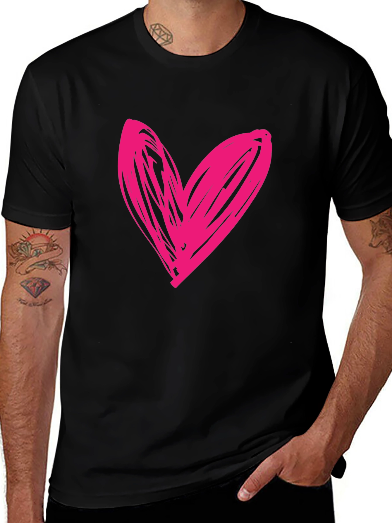Variant 21 of Heart Scribble Black T-Shirt