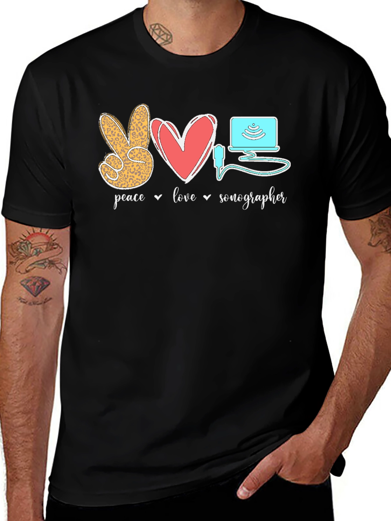 Variant 18 of Peace Love Sonographer T-Shirt