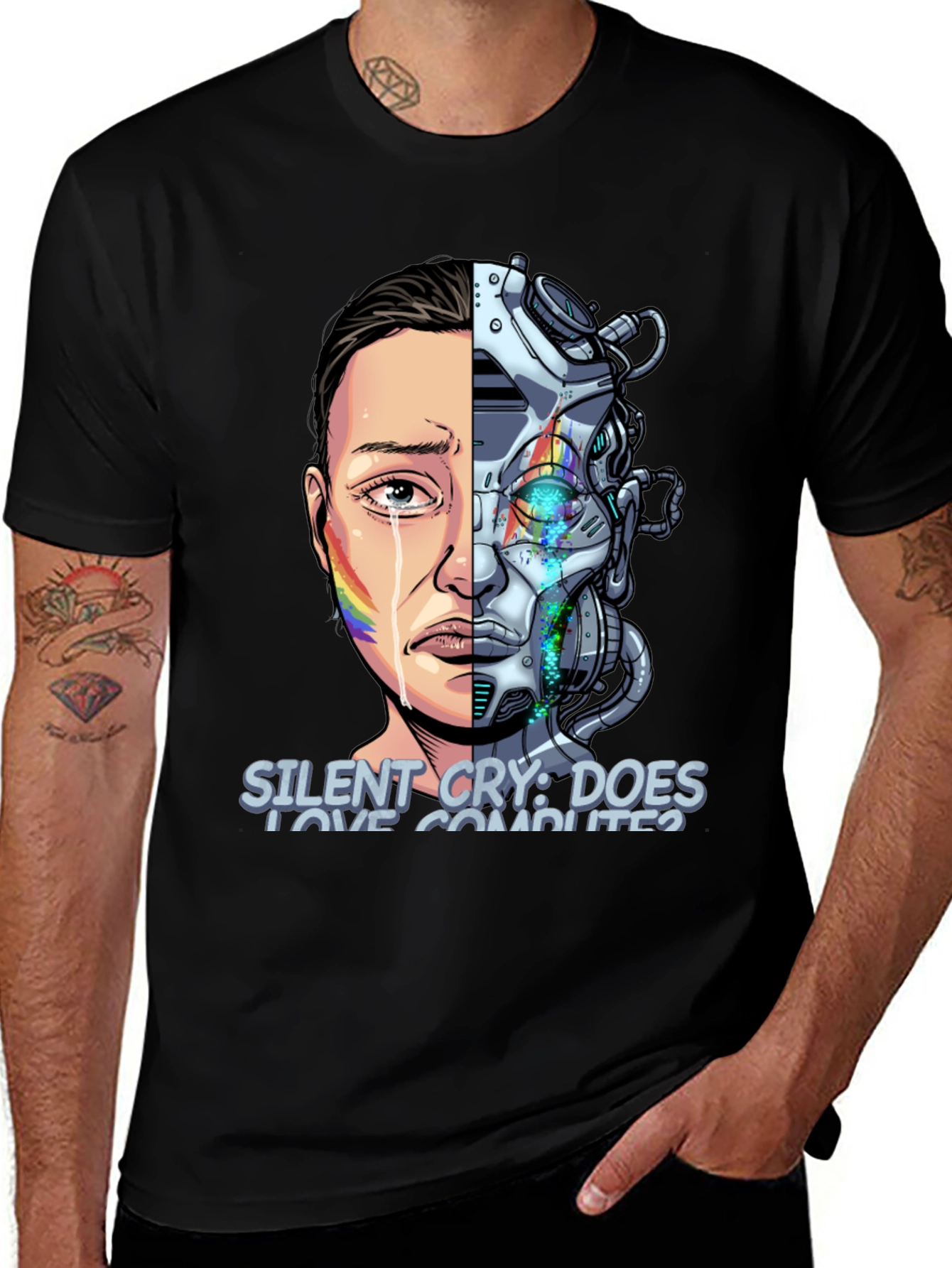 Variant 7 of Silent Cry: Does Love Compute T-Shirt