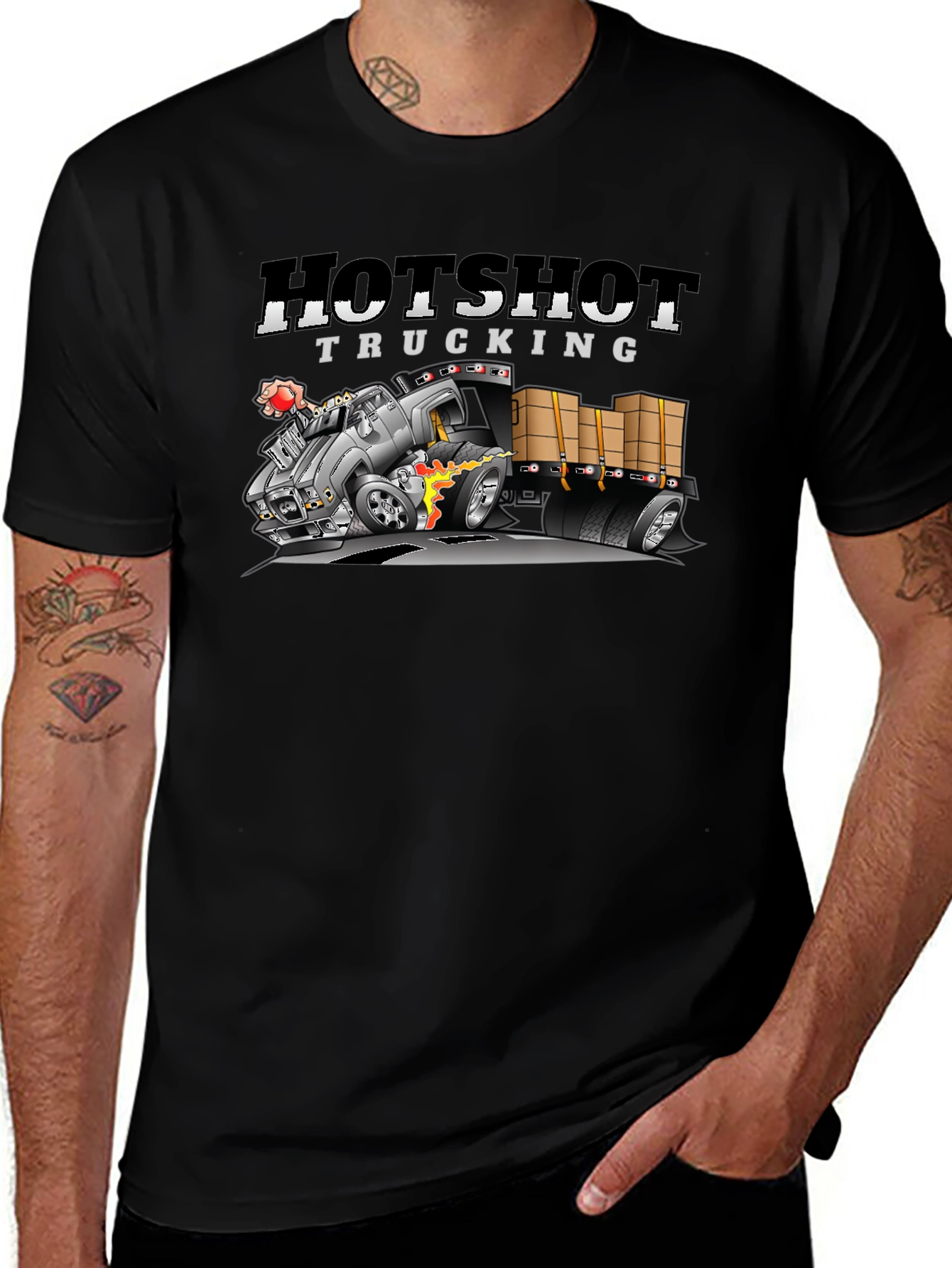 Variant 21 of Hotshot Trucking Black Graphic Tee