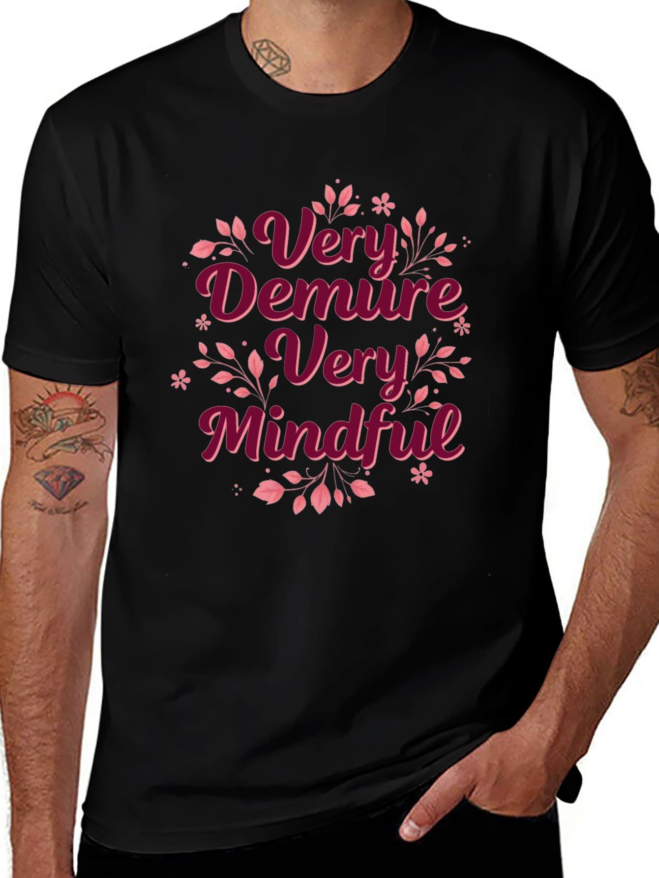Variant 13 of Very Demure Mindful Black T-Shirt