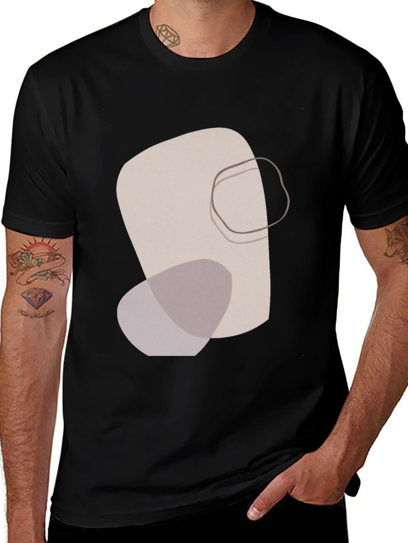 Variant 13 of Abstract Graphic Print Tee - Modern Casual Style