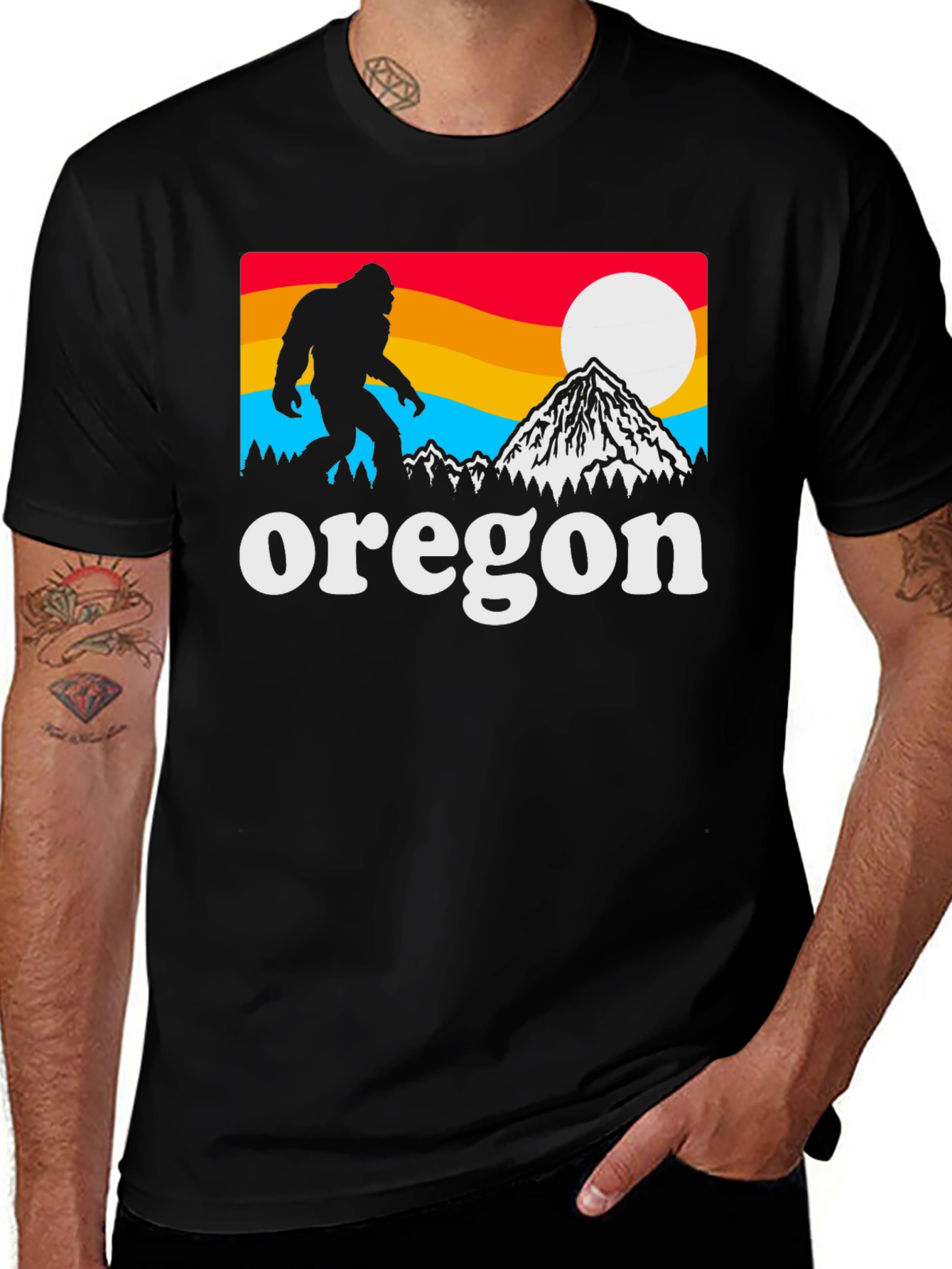 Black Oregon Bigfoot Graphic Tee - Black main image