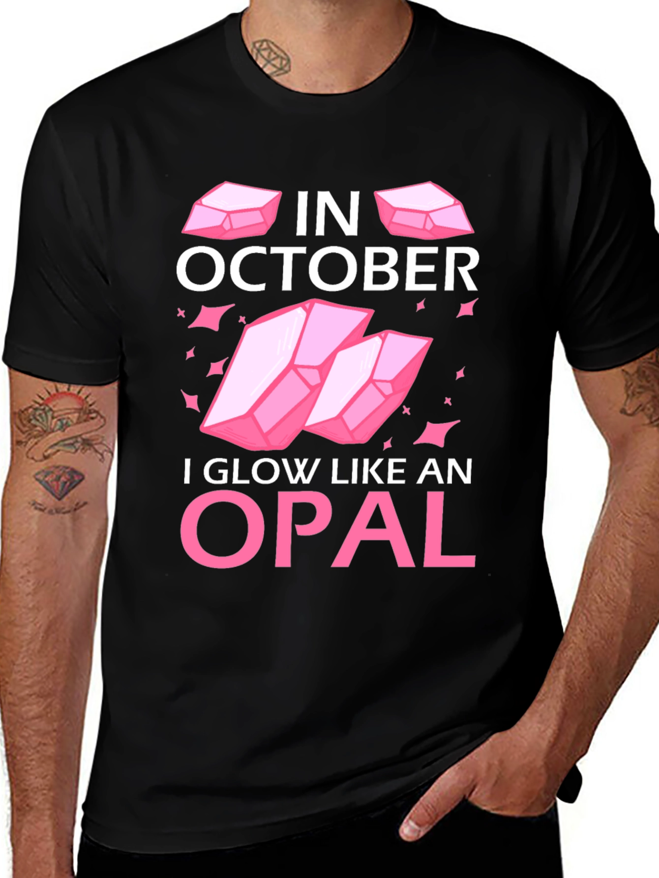 Variant 25 of October Opal Glow T-Shirt, Pink Crystals